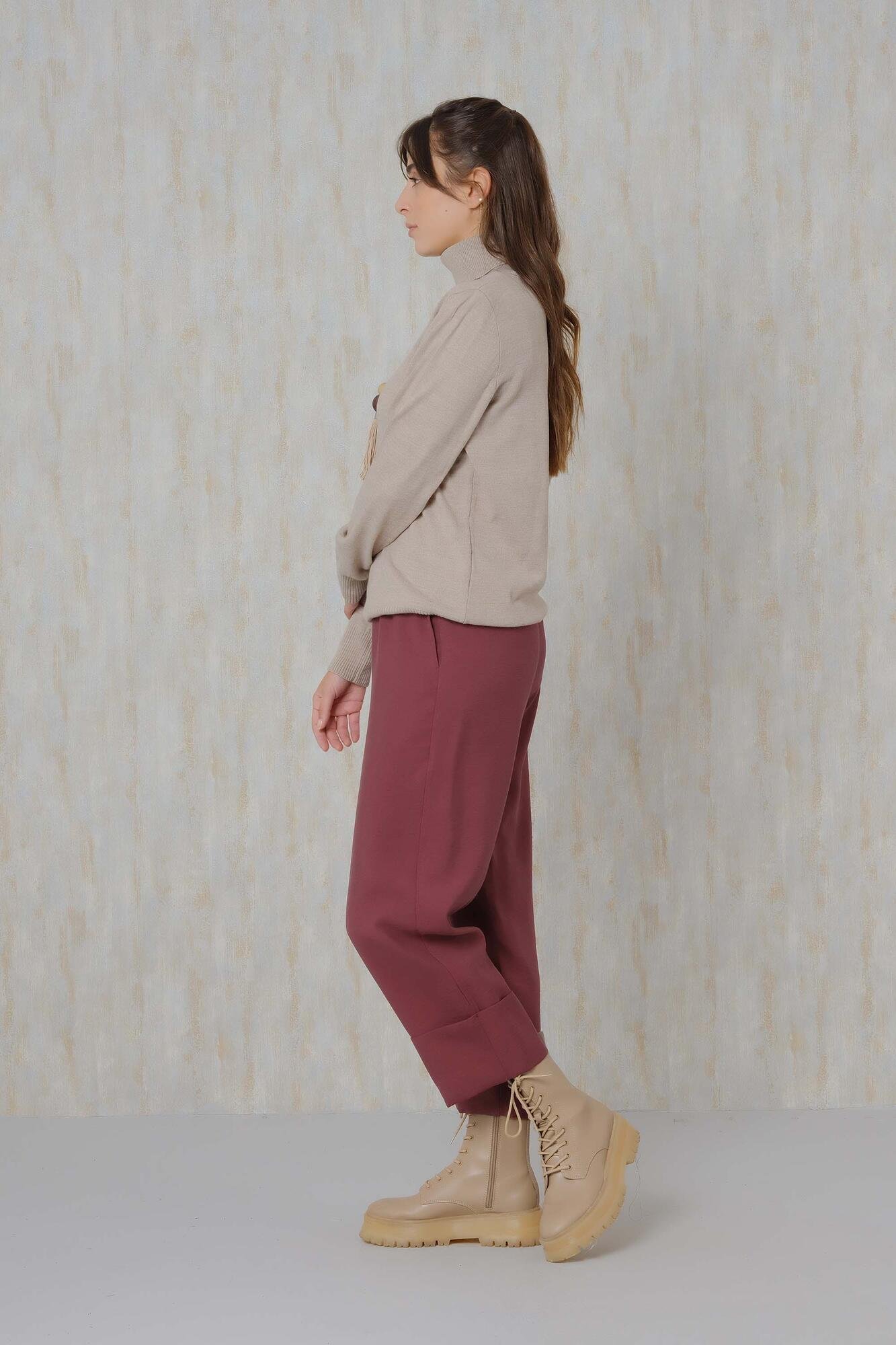 Double-Fitting Jeans Maroon