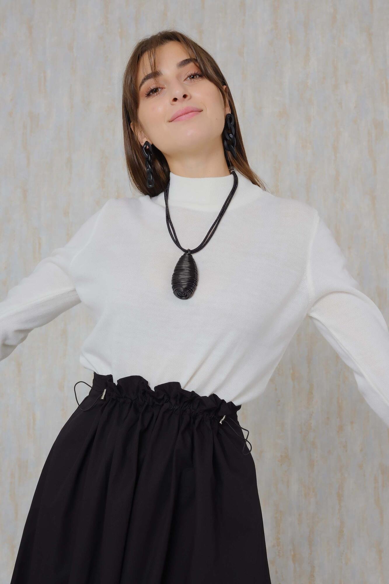 Waist-Detail Skirt Black