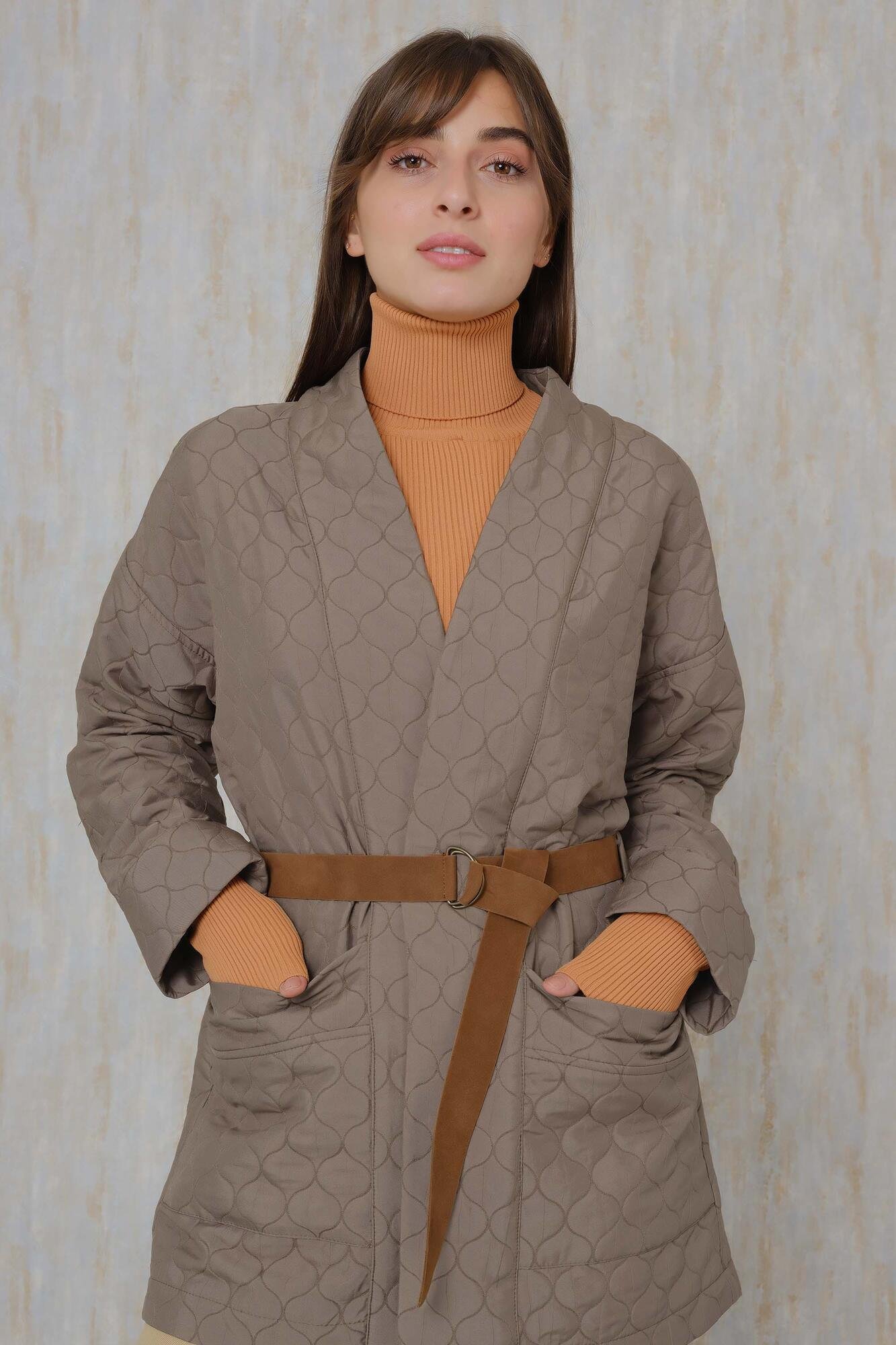 Arched Quilted Mink Coat: Short