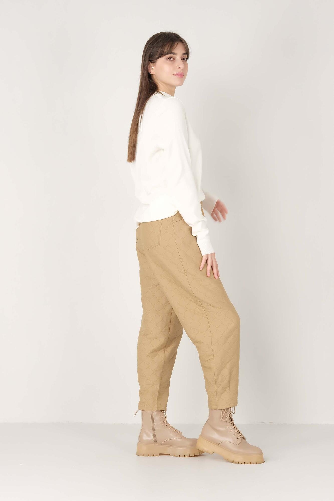 Quilted Trousers Camel 