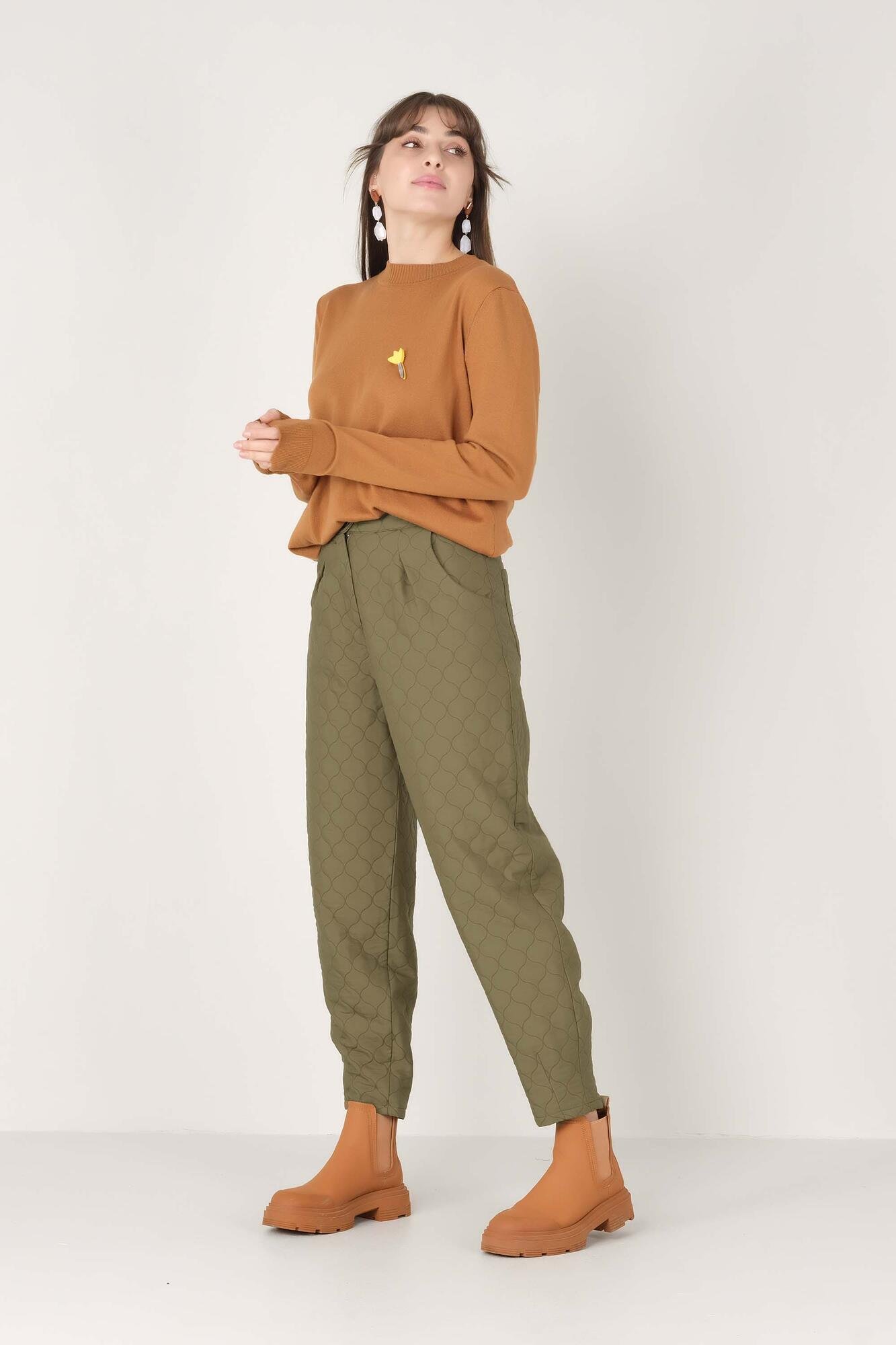 Quilted Khaki Pants