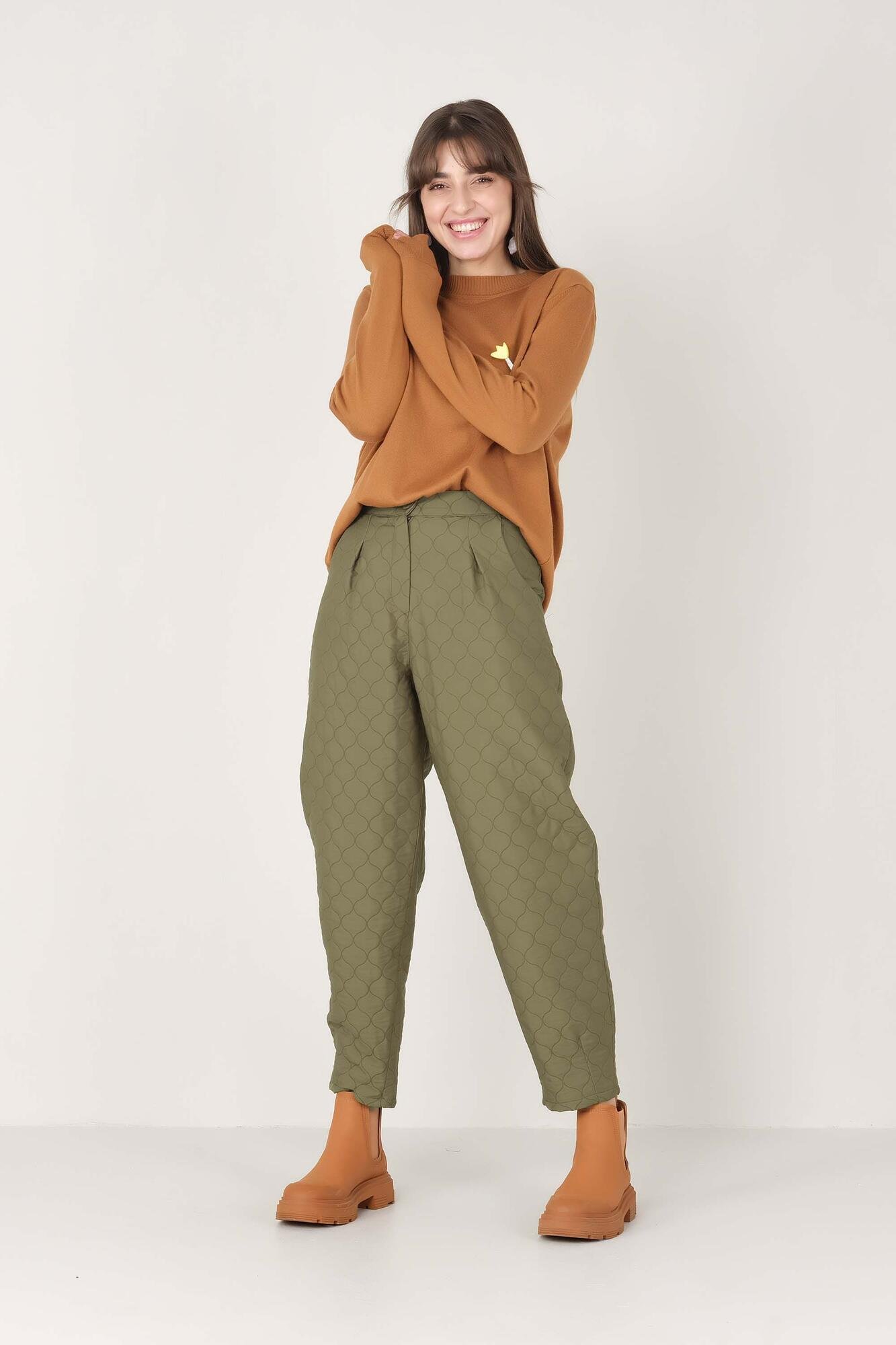 Quilted Khaki Pants