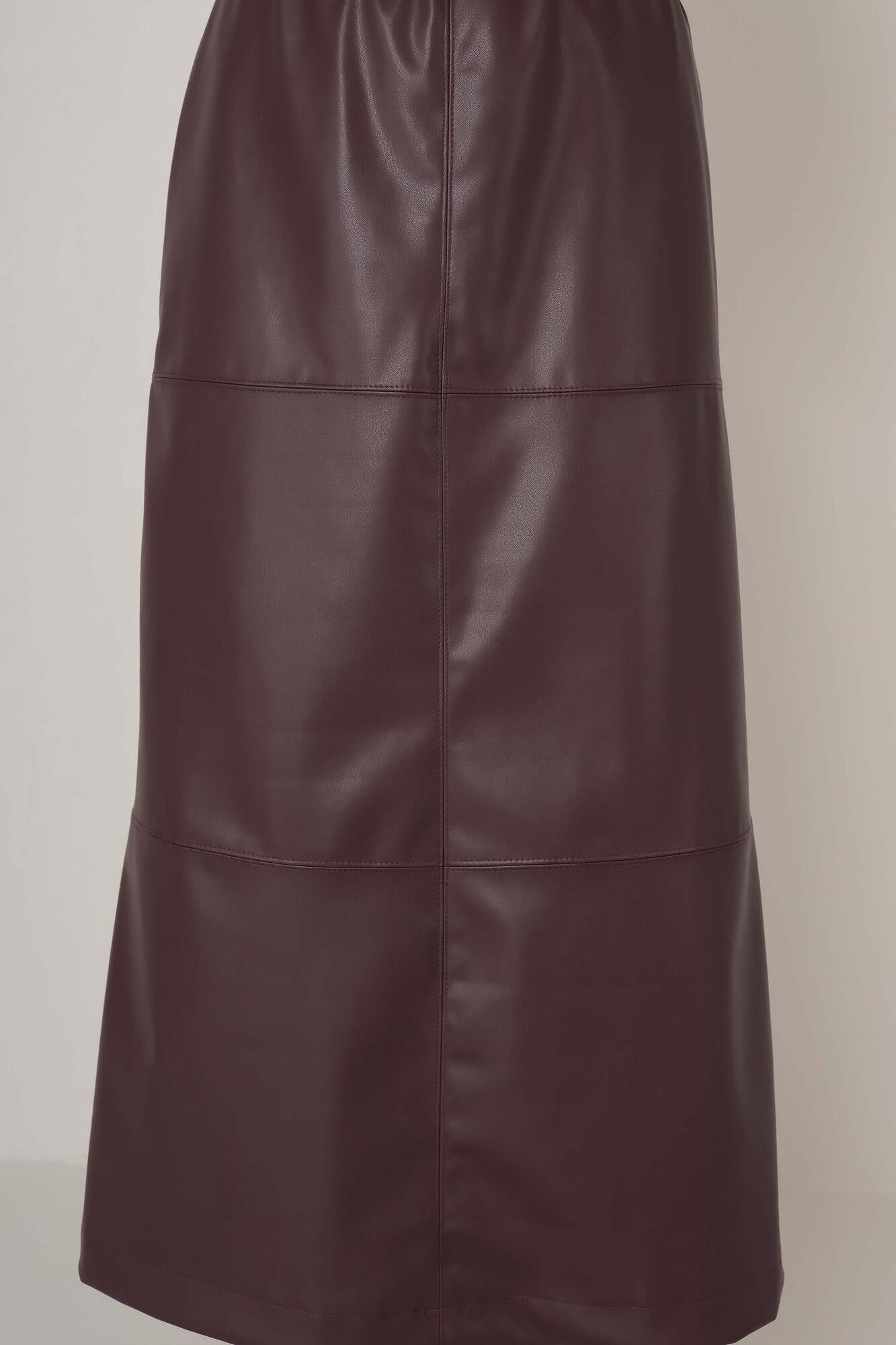 Leather Skirt Claret Red 