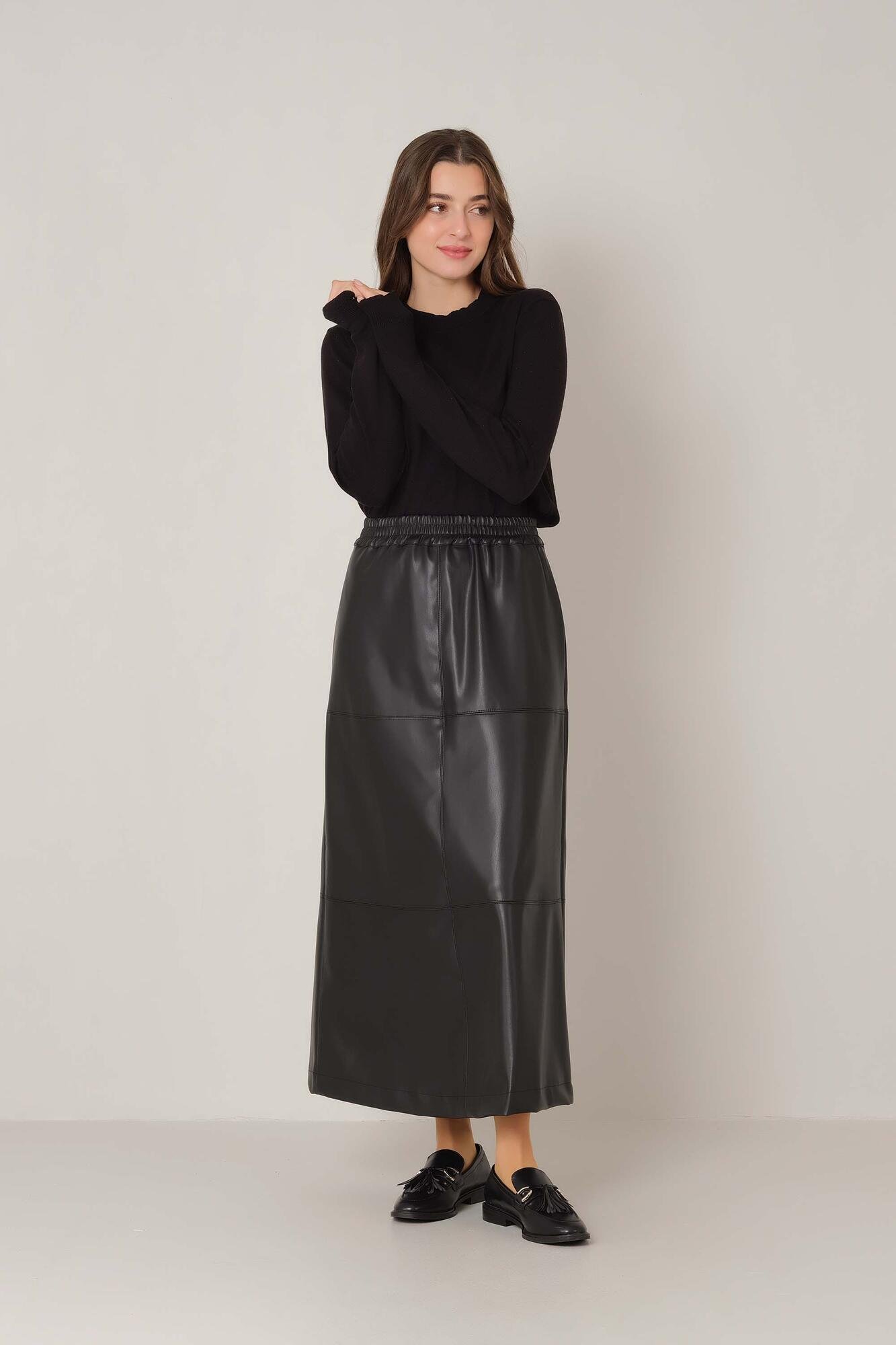 Leather Skirt Black