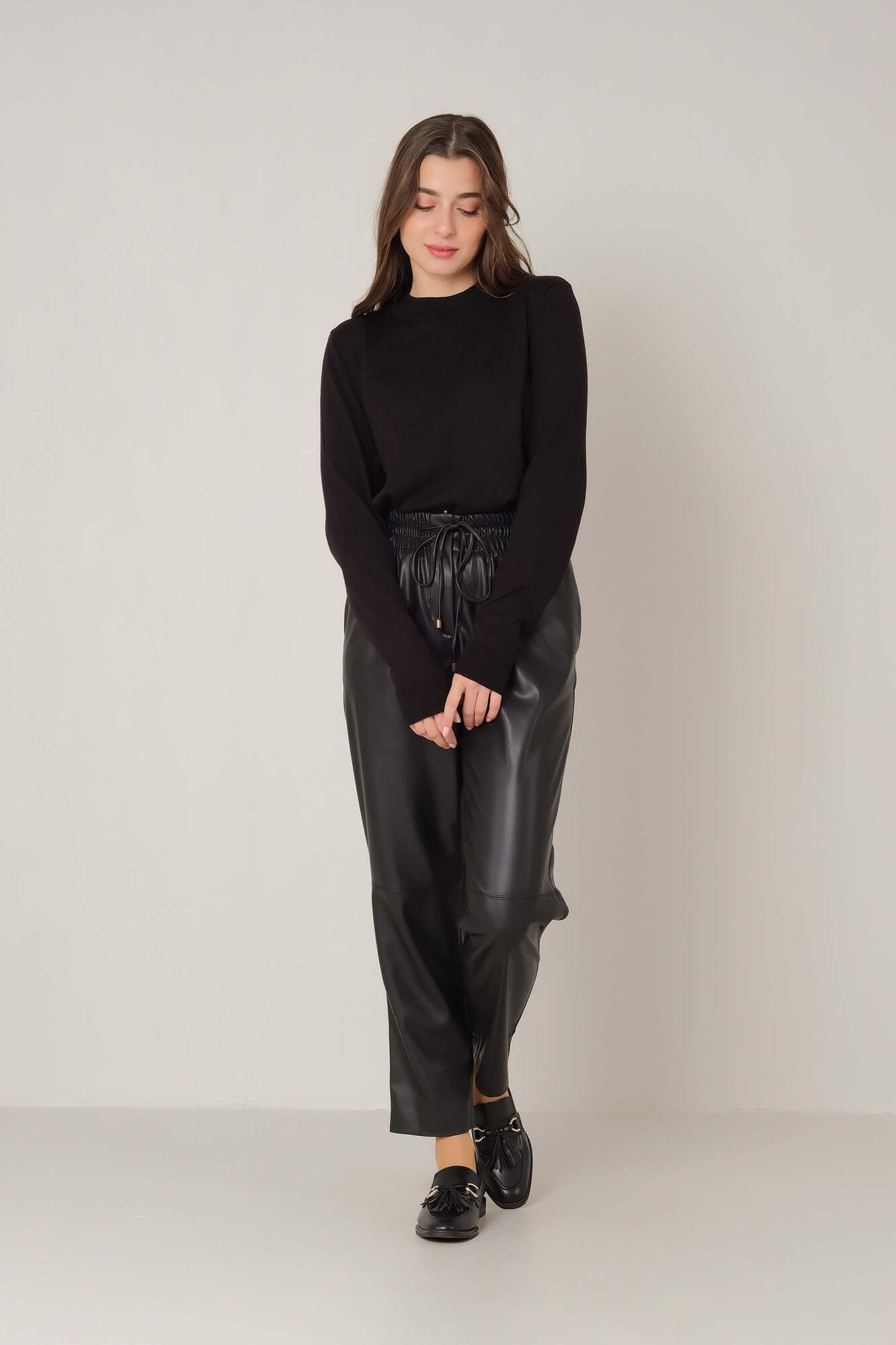 Leather Trousers Black 