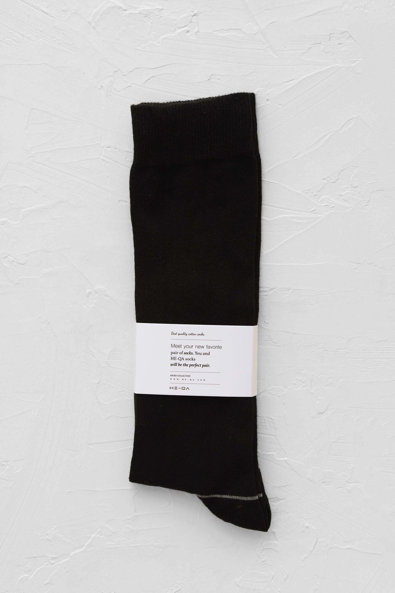 Çizgi Detaylı Diz Altı Çorap Siyah