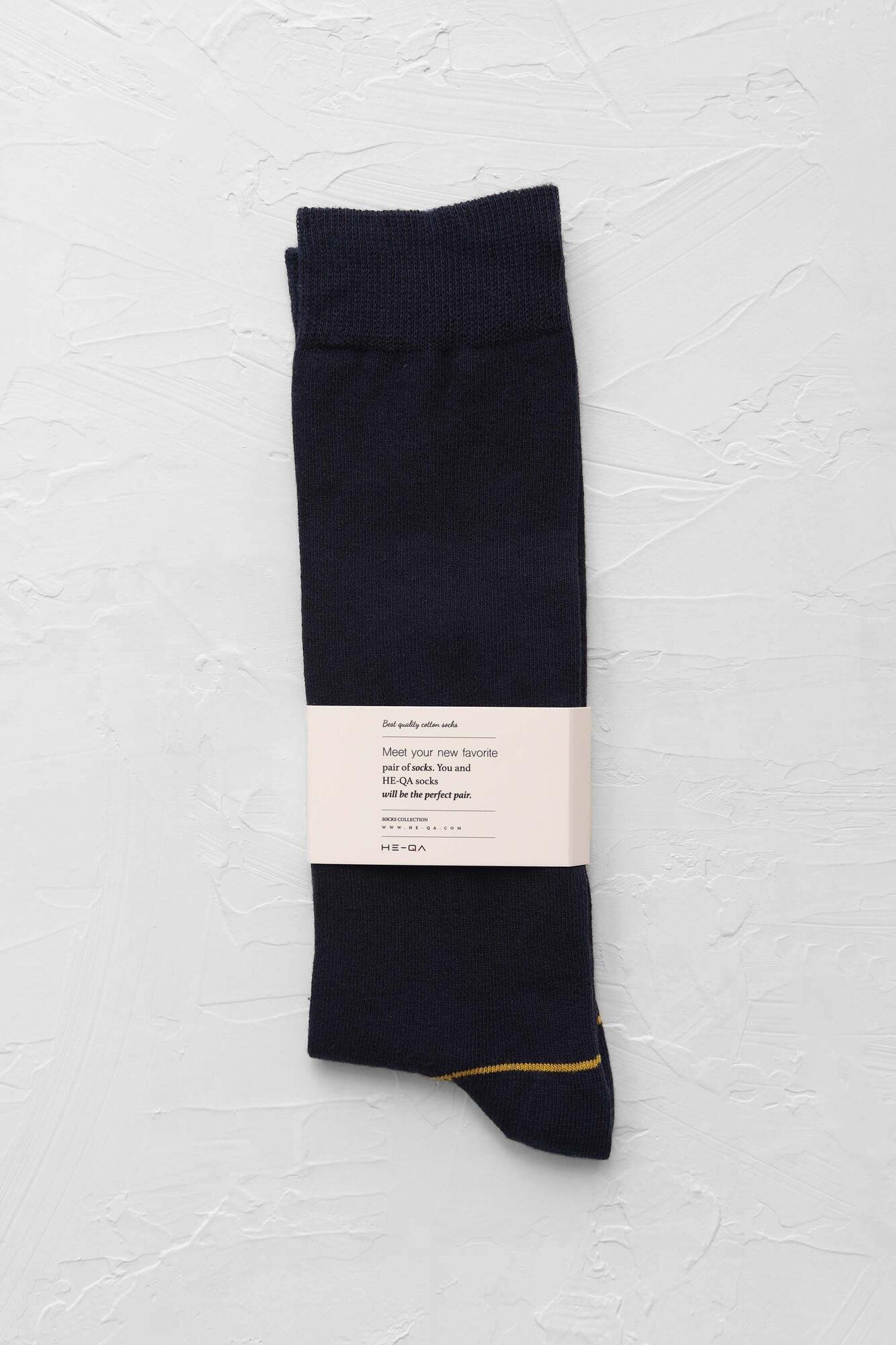 Stripped Detailed Knee Sock Navy Blue