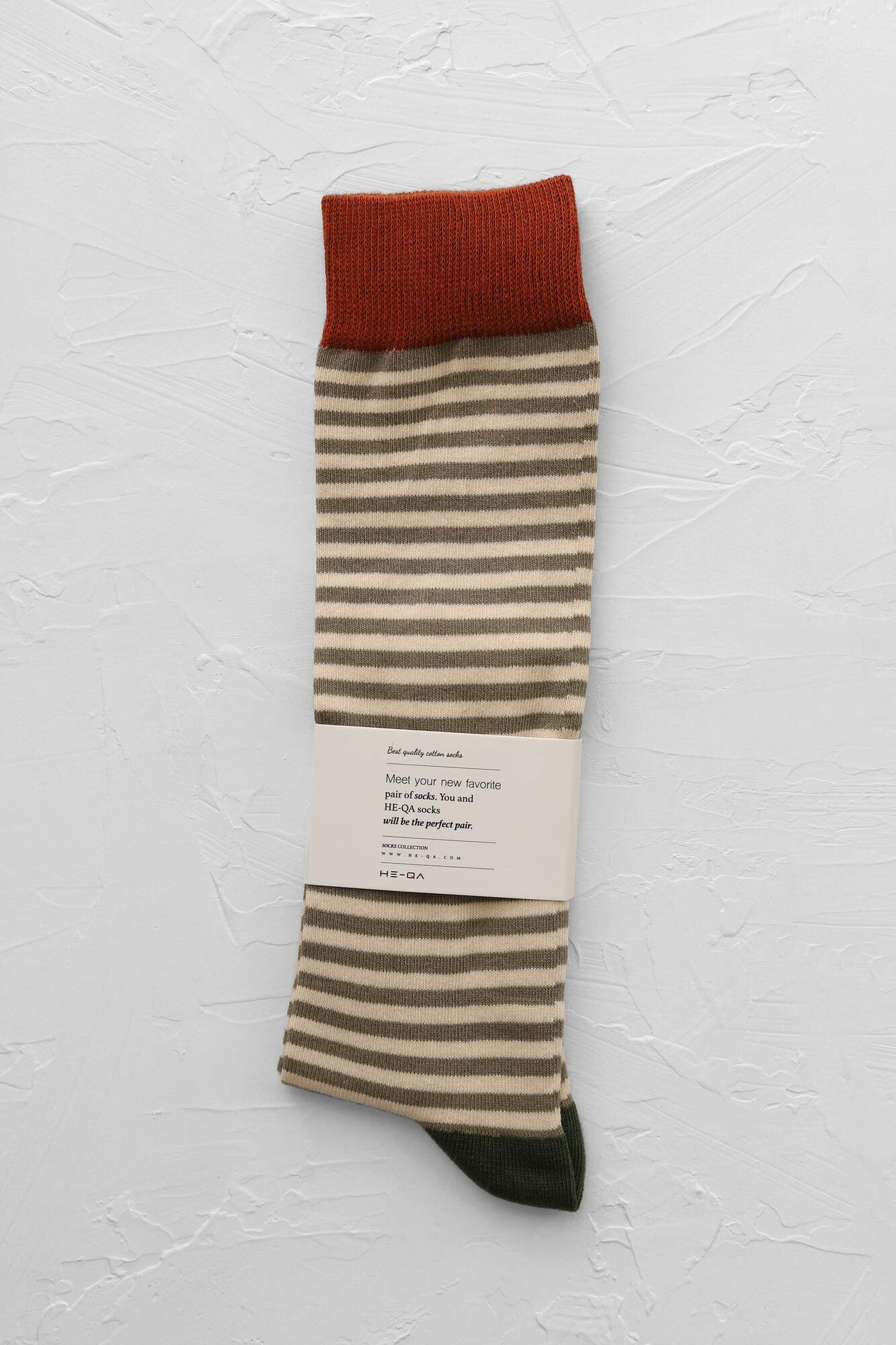 Striped Knee Sock Sage-Parchment