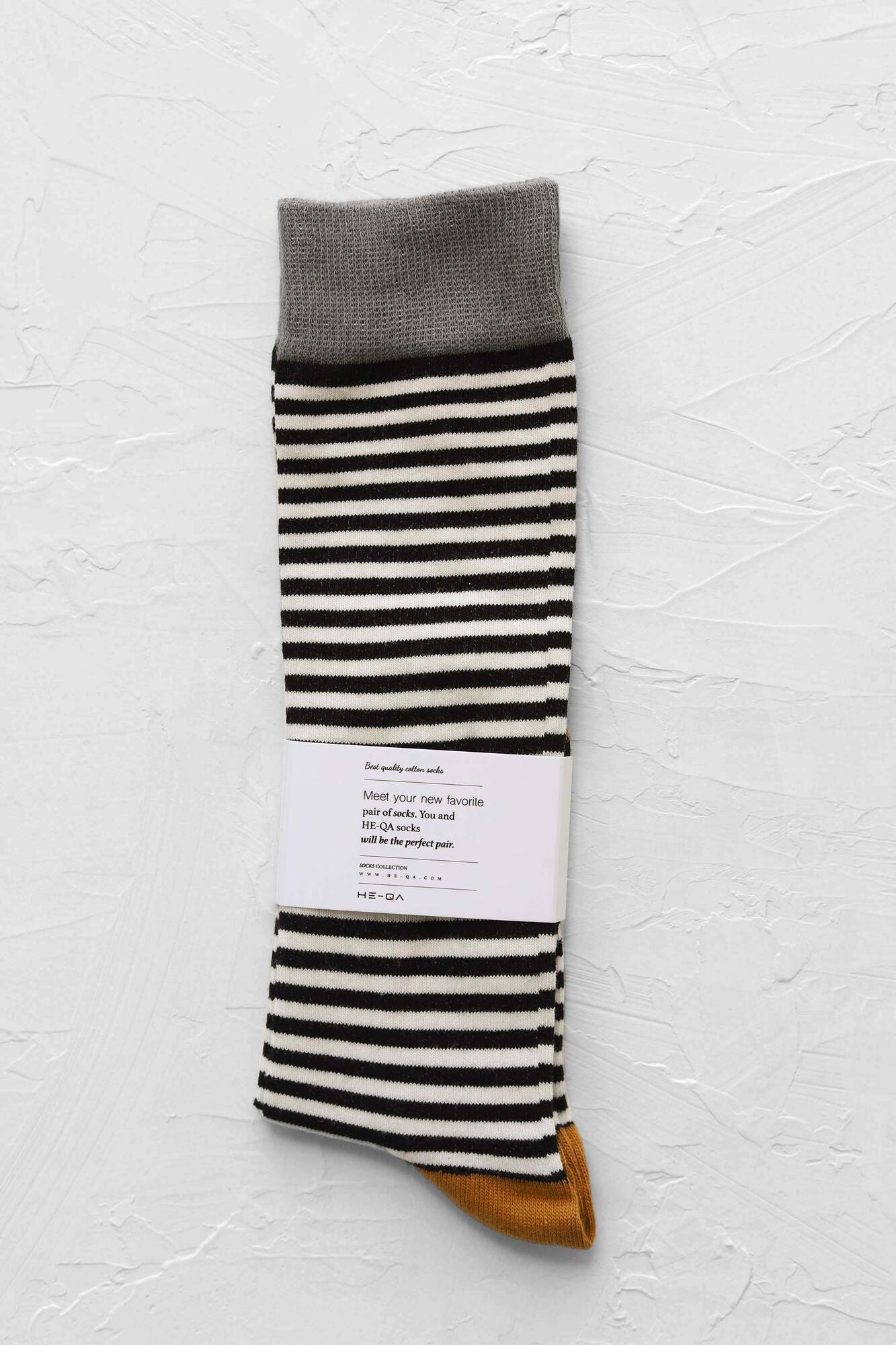 Striped Knee Sock Black-White