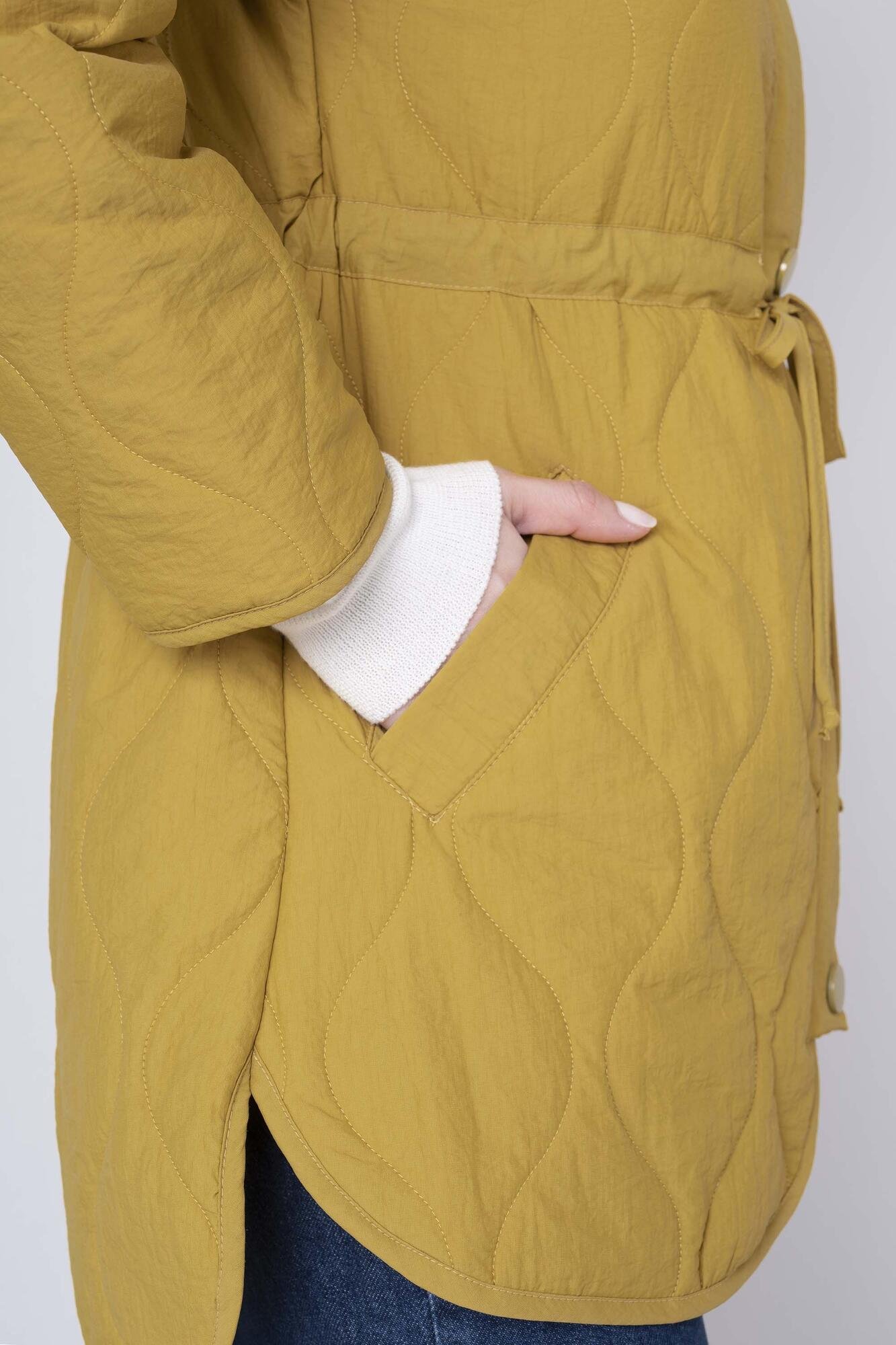 Onion Patterned Coat Moldy Yellow 