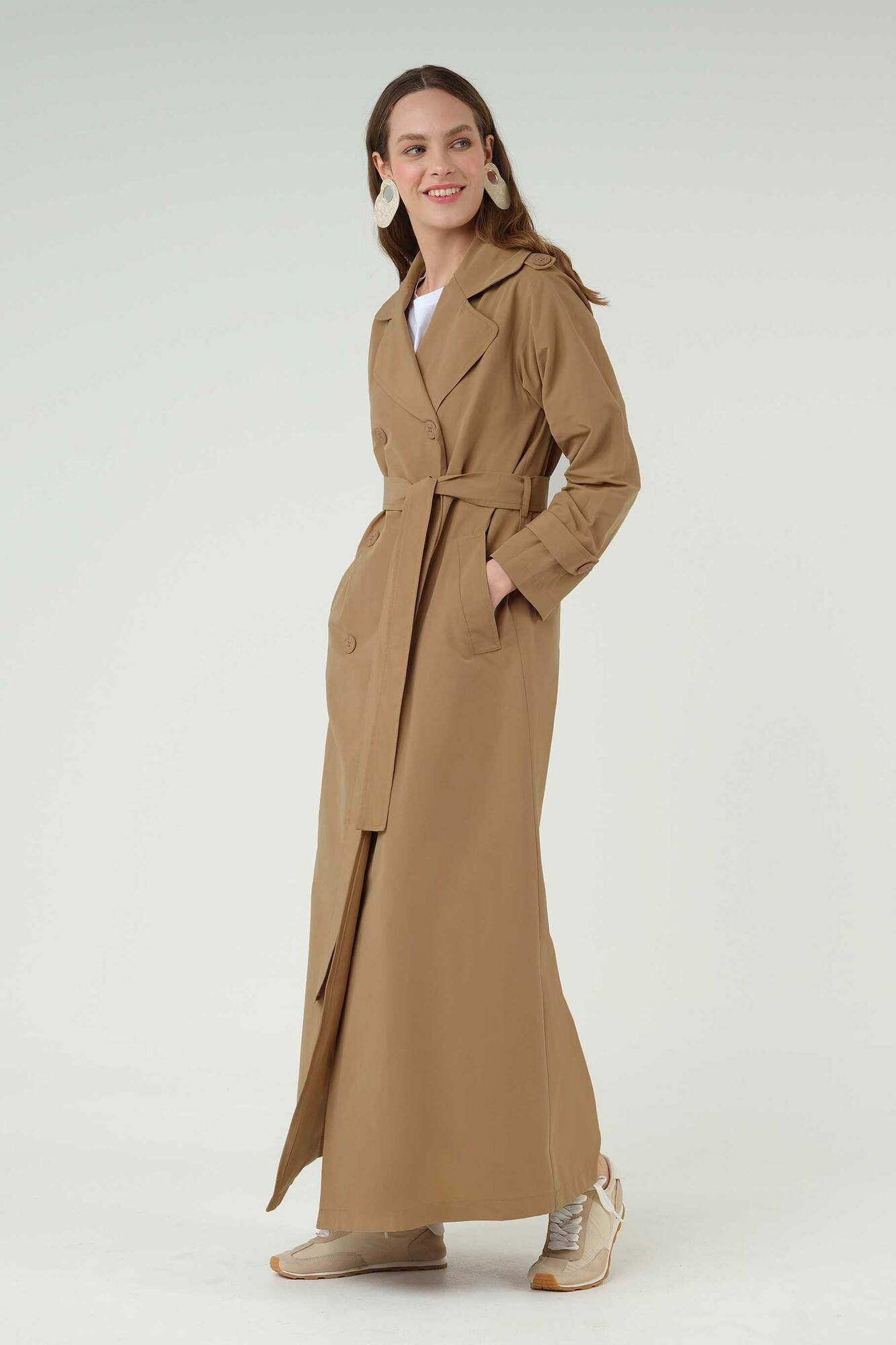 Double Breasted Trench Coat Camel 