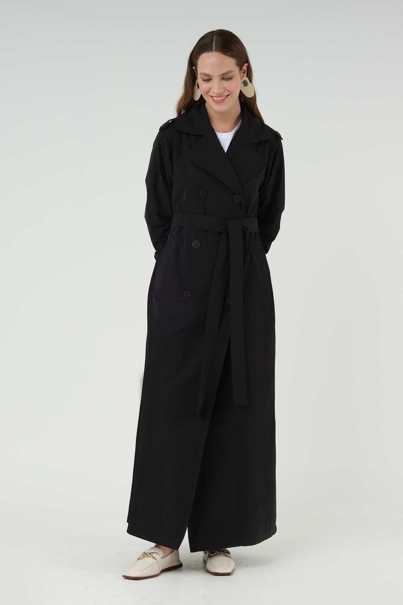 Double Breasted Trenchcoat Black 