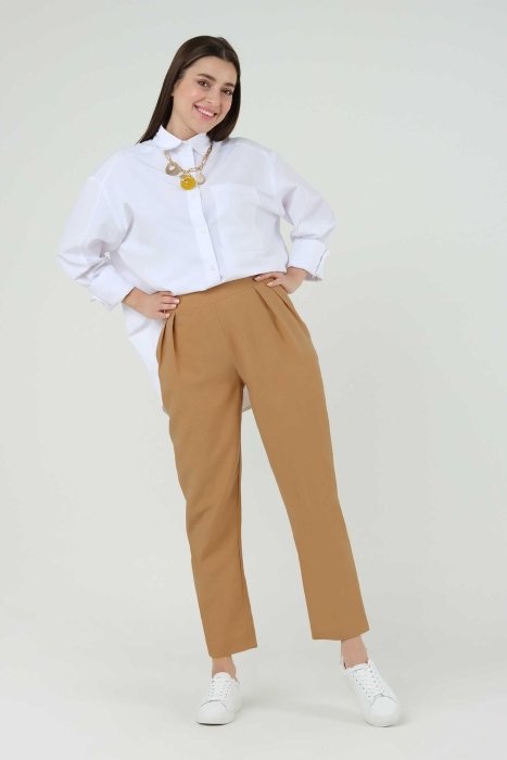 Front Pleated Trousers Soft Yellow 