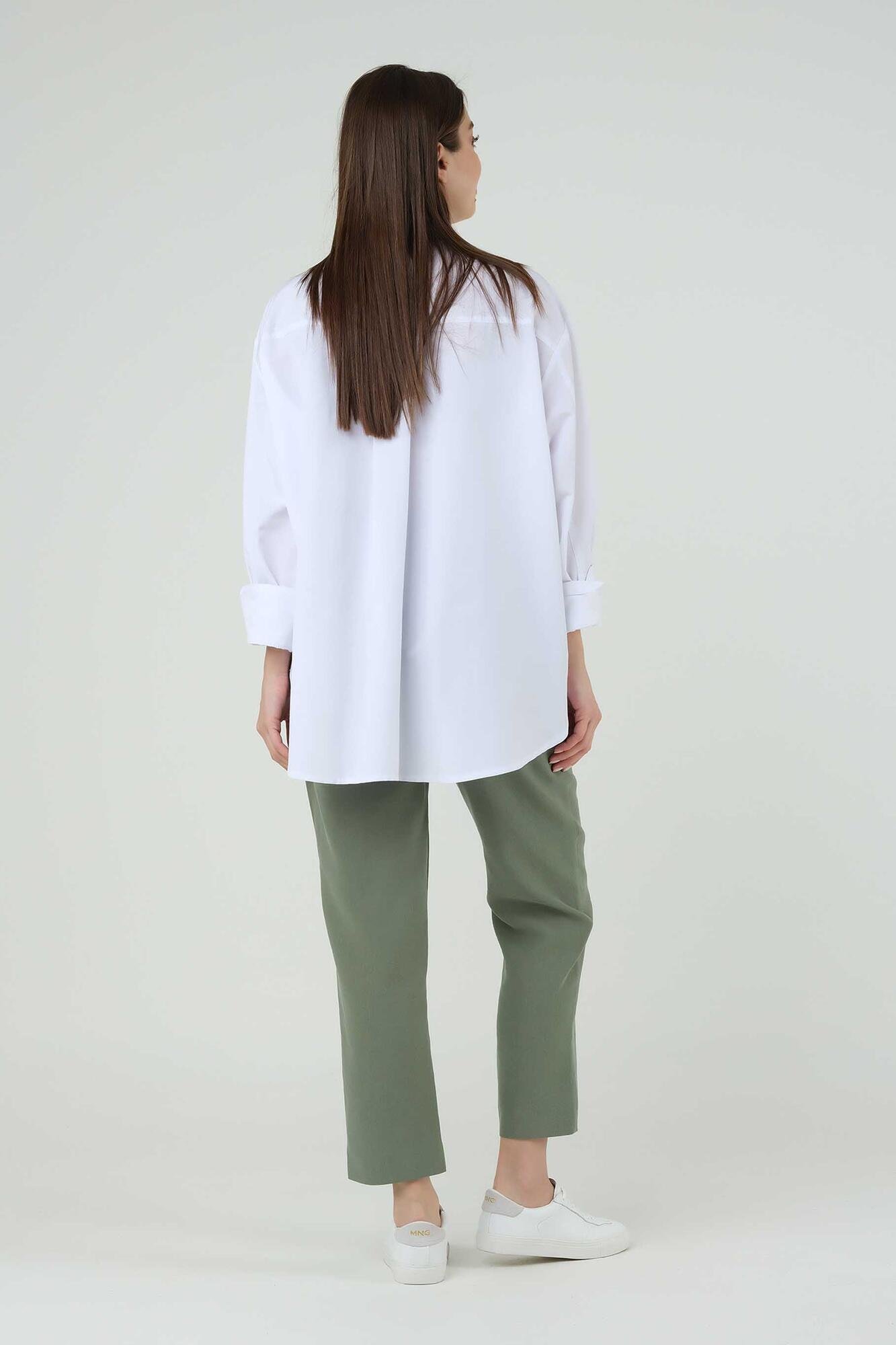 Front Pleated Trousers Almond Green 