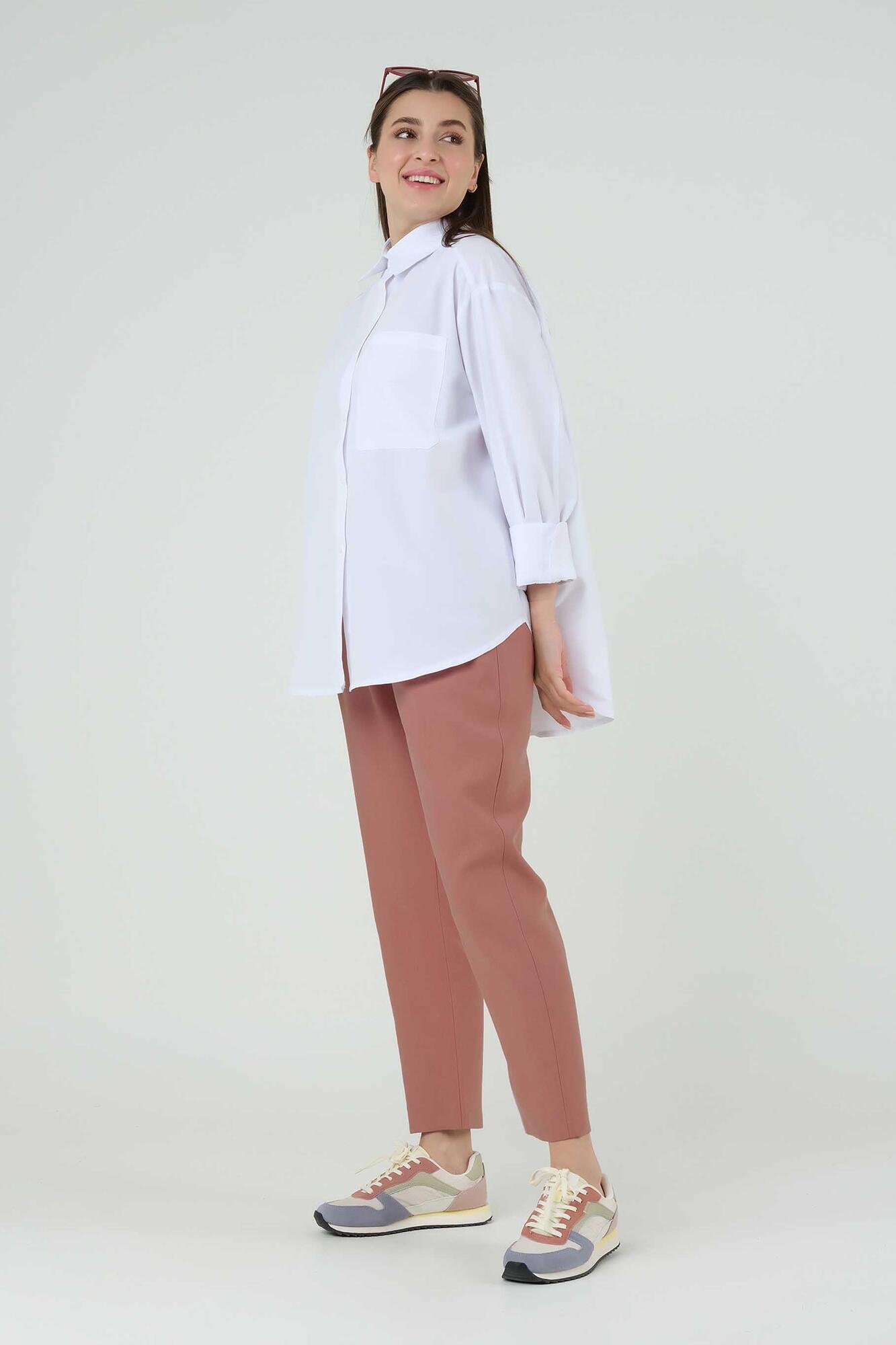 Front Pleated Trousers Powder Pink 