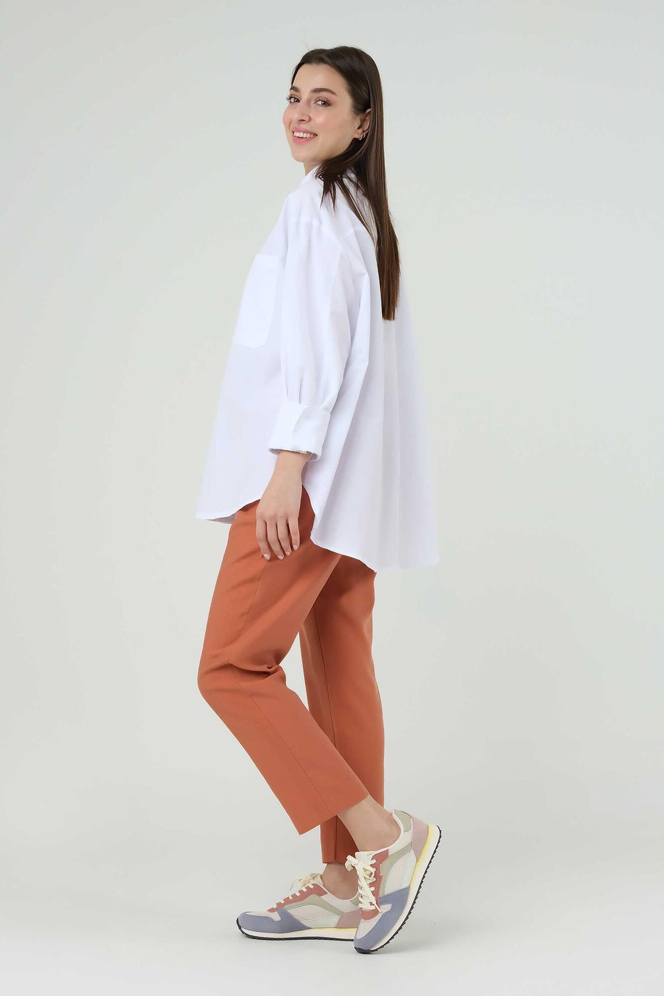 Front Pleated Trousers Salmon 