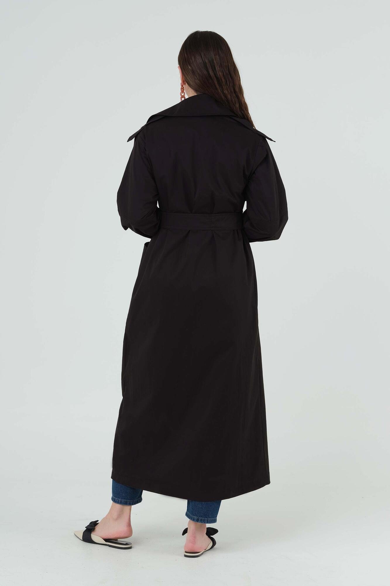 Full length trench coat black