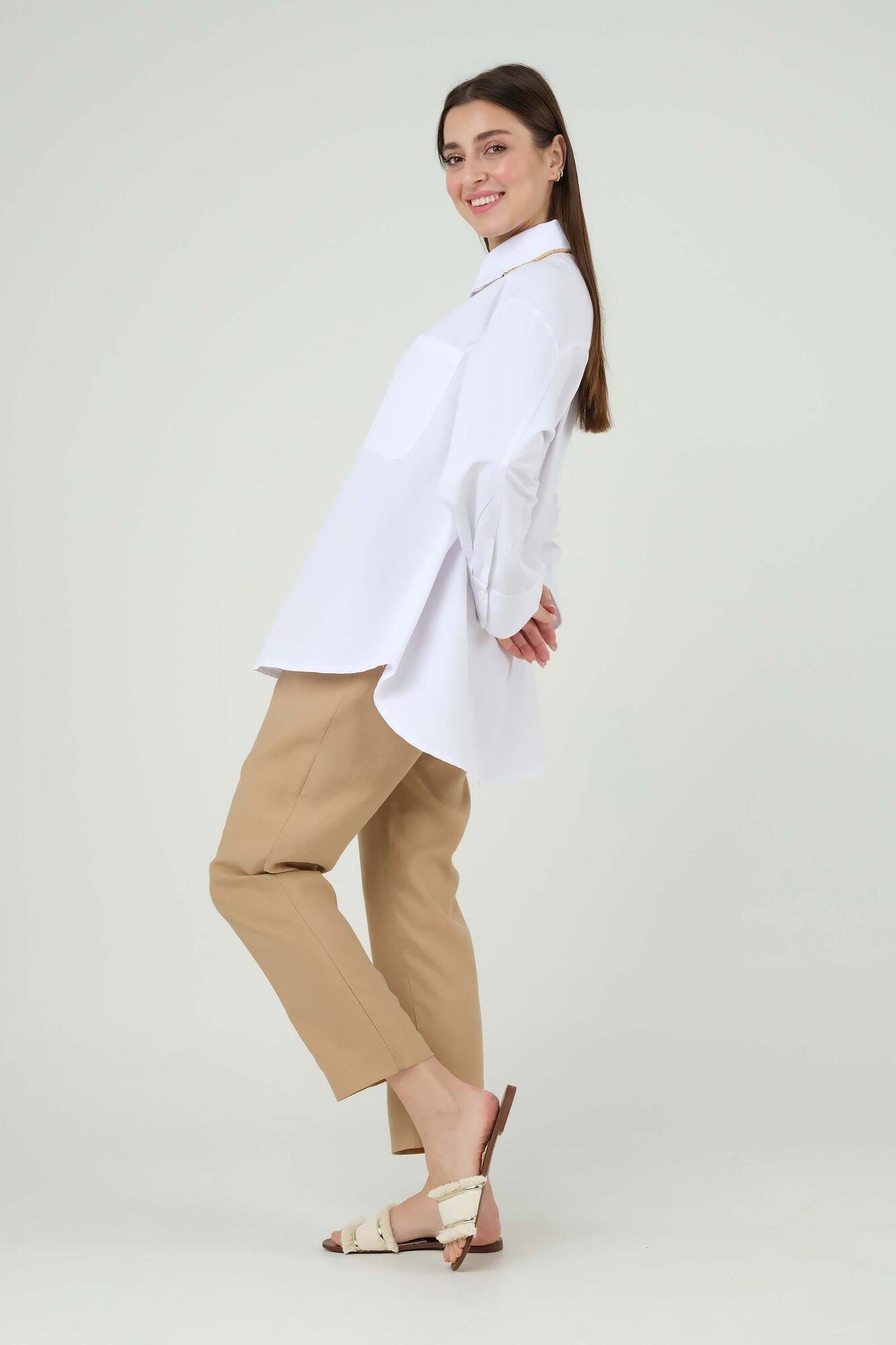Front Pleated Trousers Camel