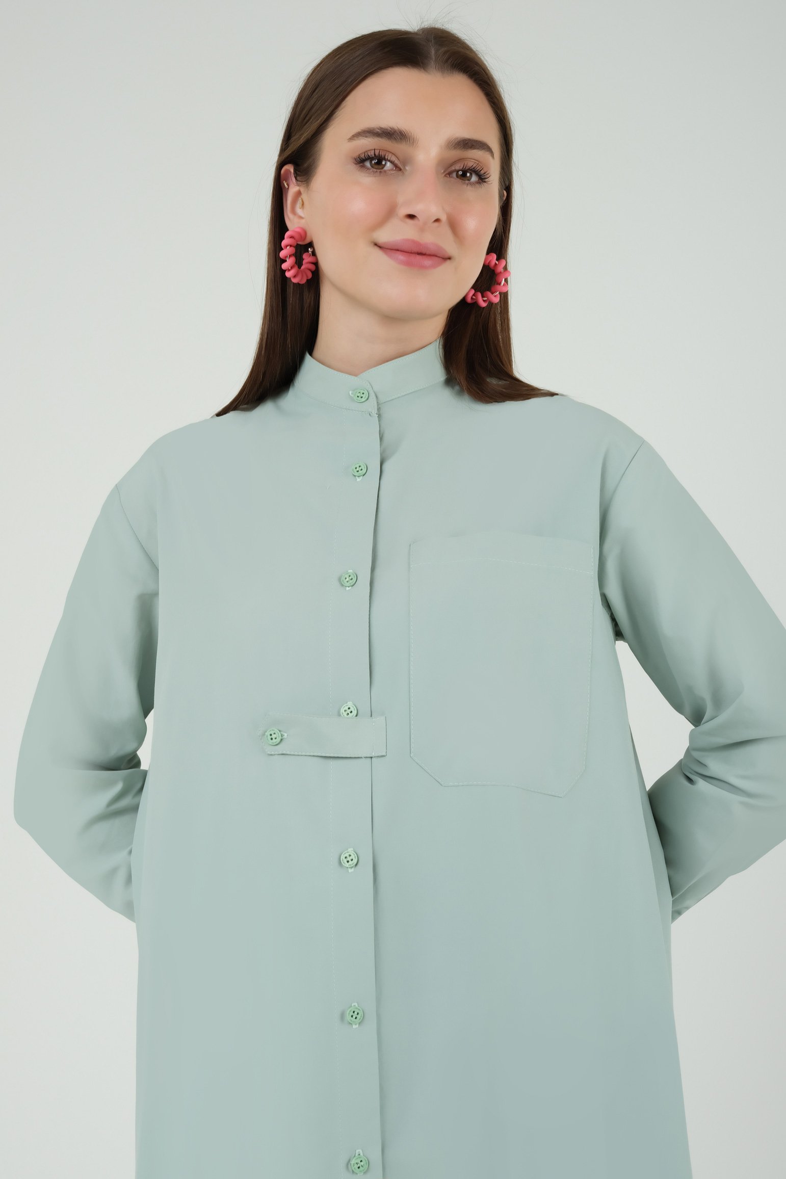 Tunic With Front Epaulet Mint 
