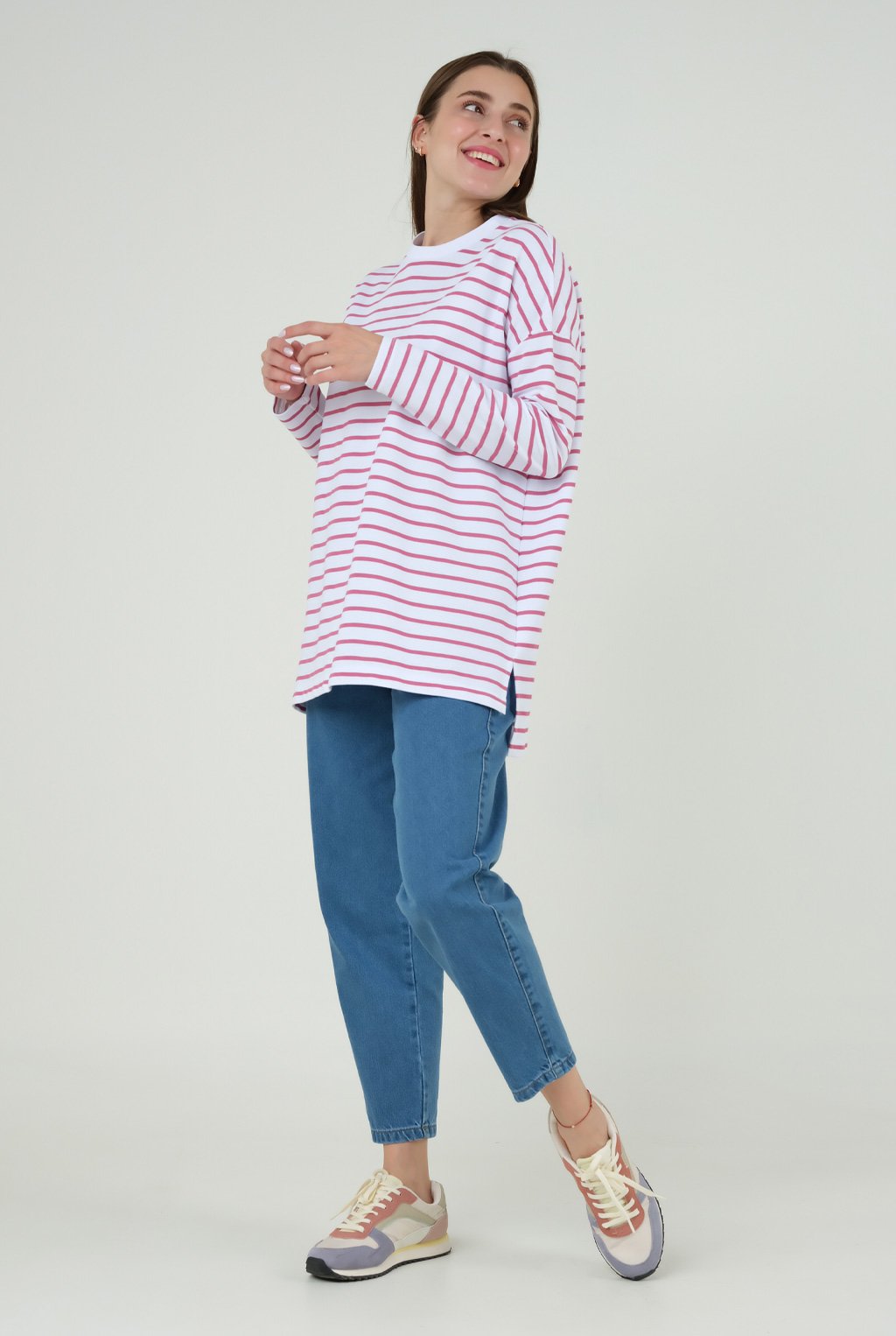 Striped Sweat Short Orchid