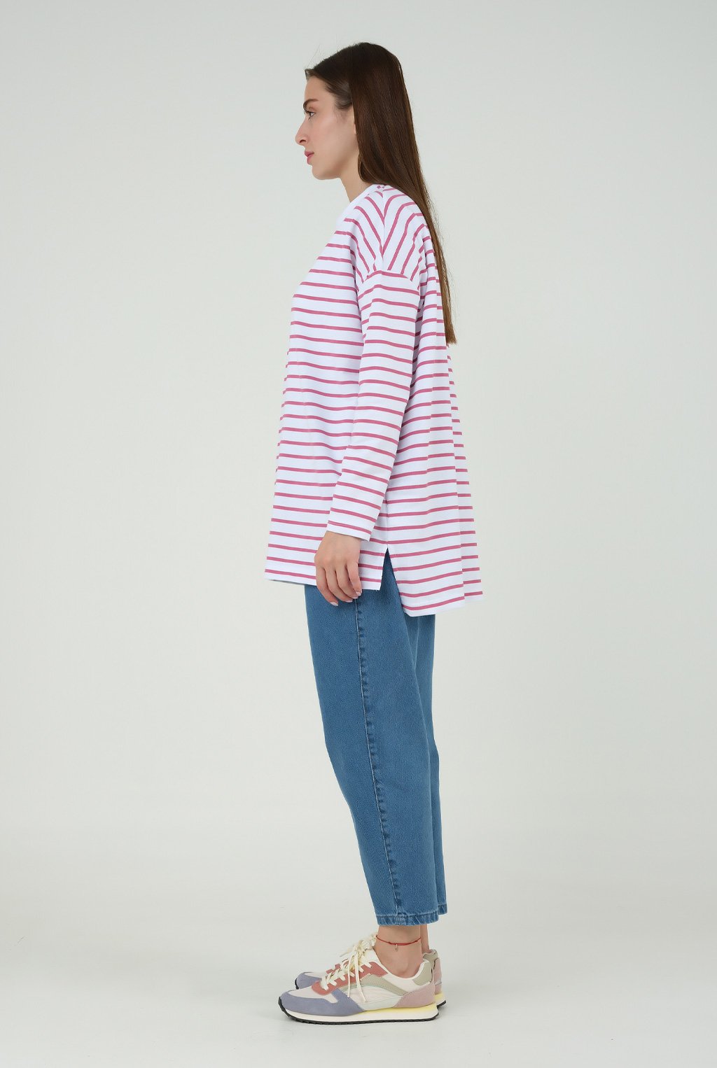 Striped Sweat Short Orchid