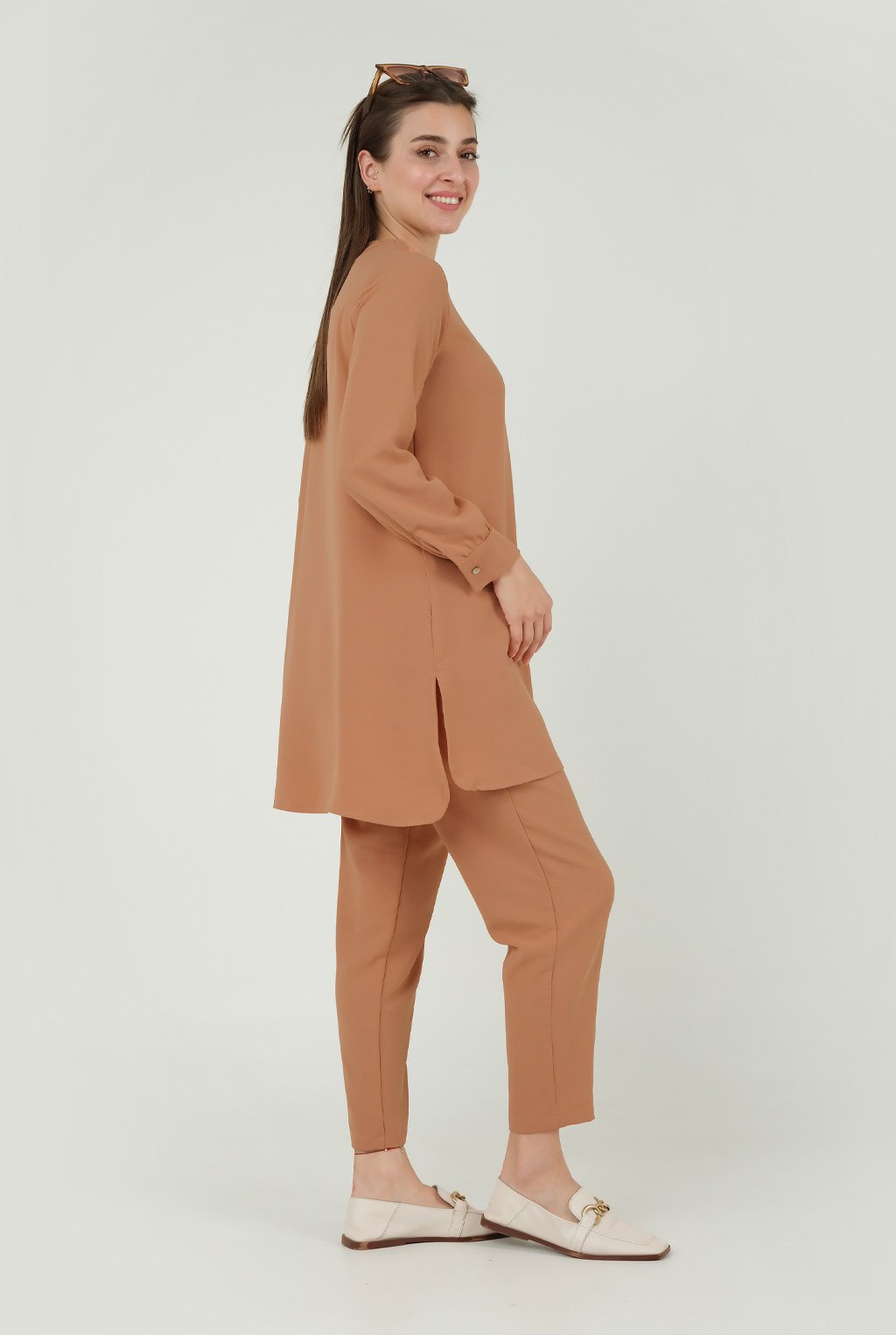 Elastic Carrot Fit Trousers Salmon 