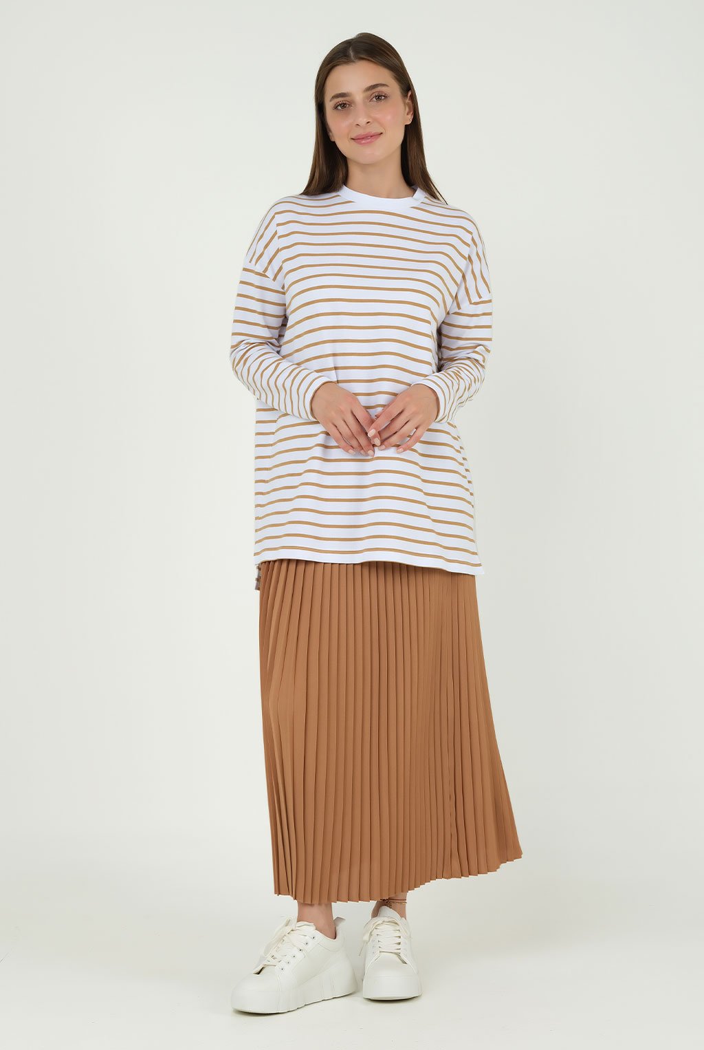 Pleated Skirt Earth Colour