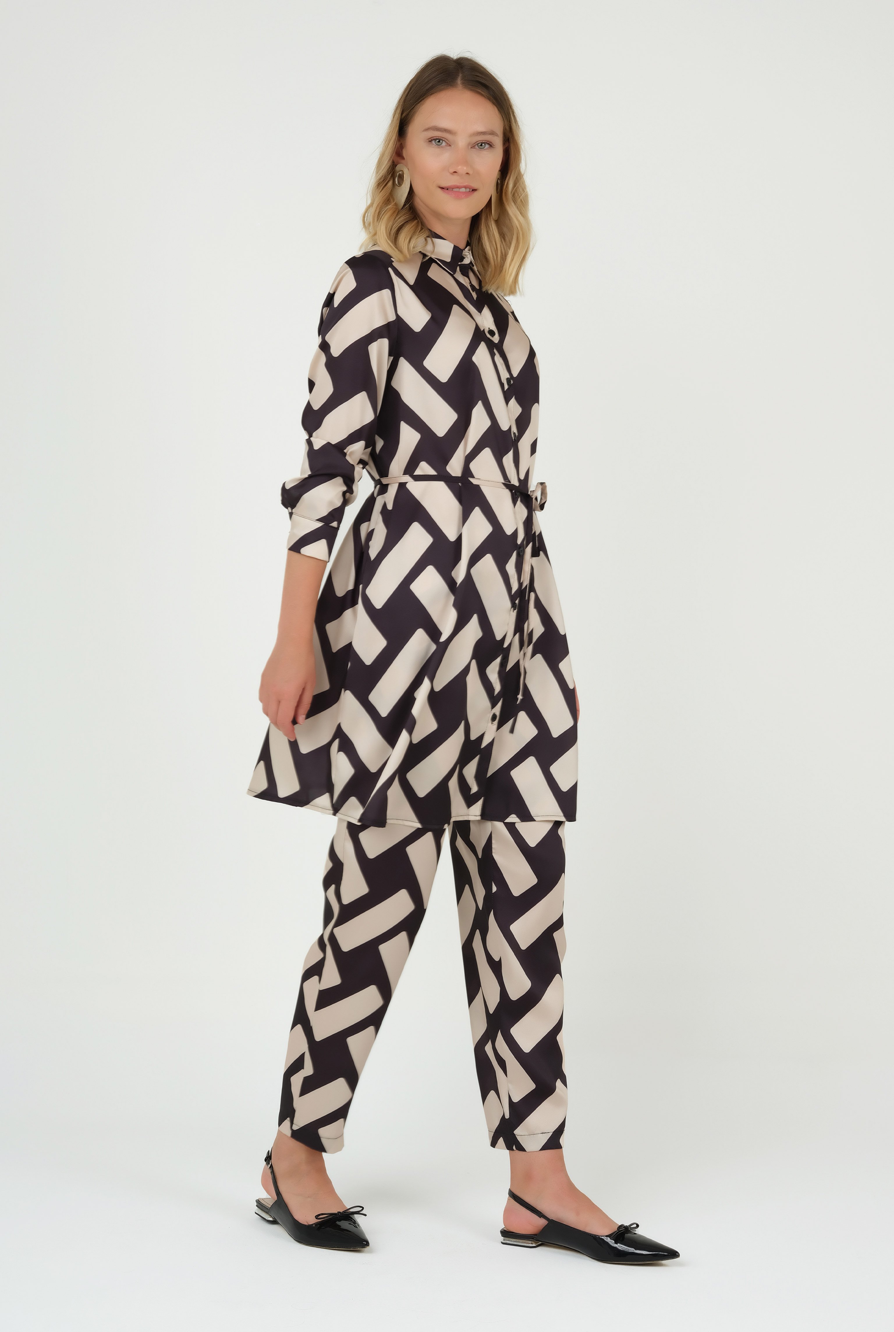 Rectangle Patterned Trousers Black 