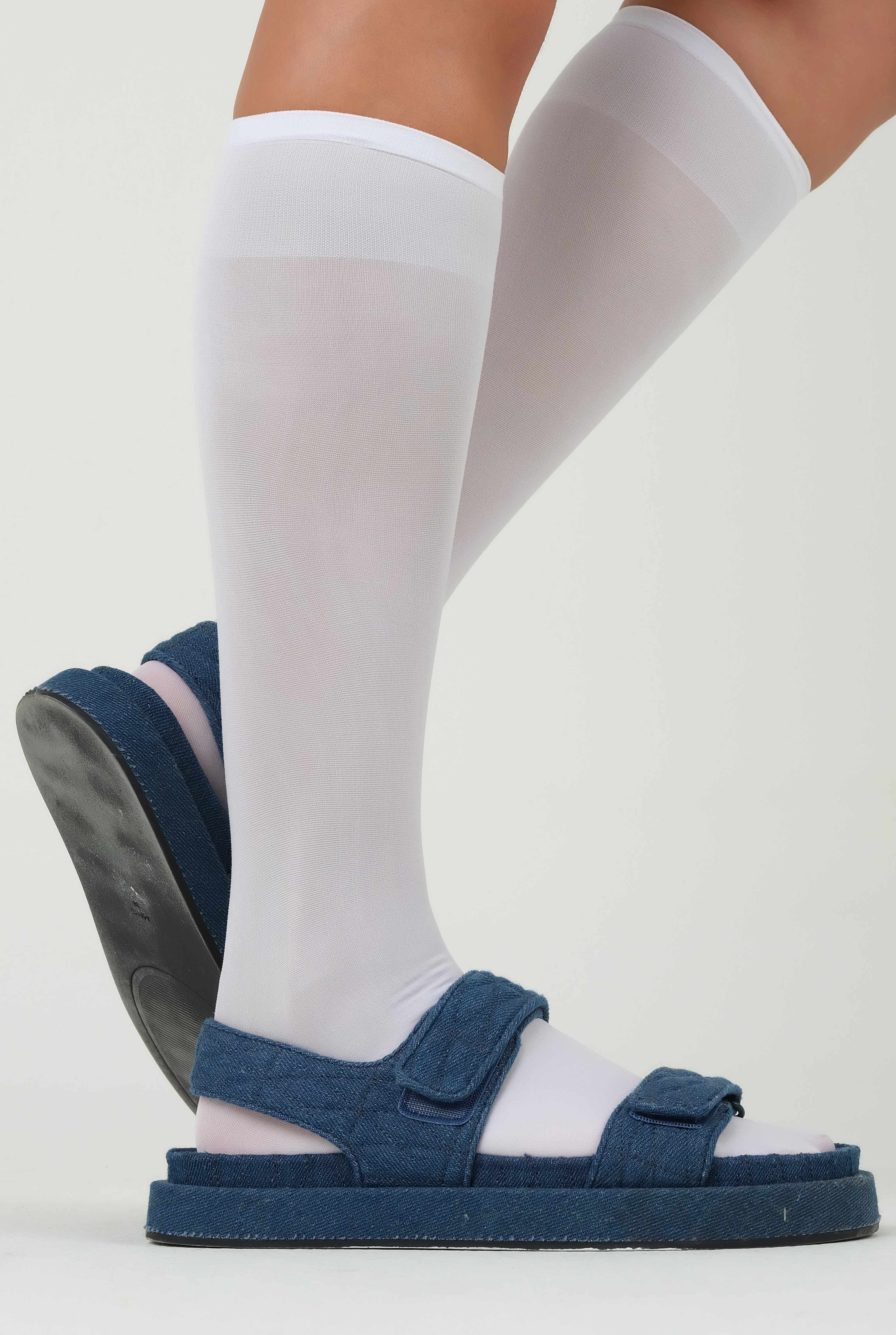 Midi Opaque White Sock