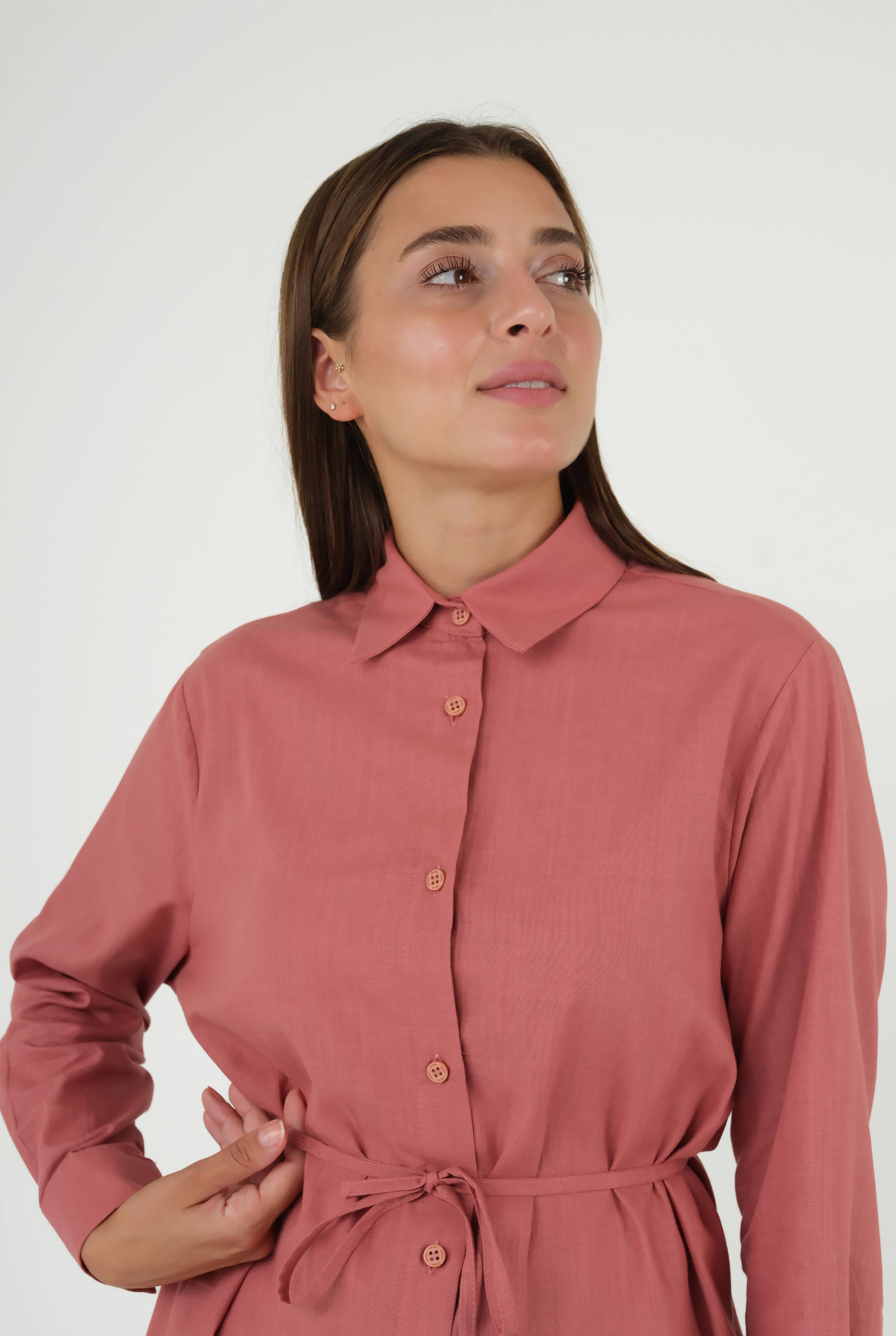 Linen Cotton Shirt Pink