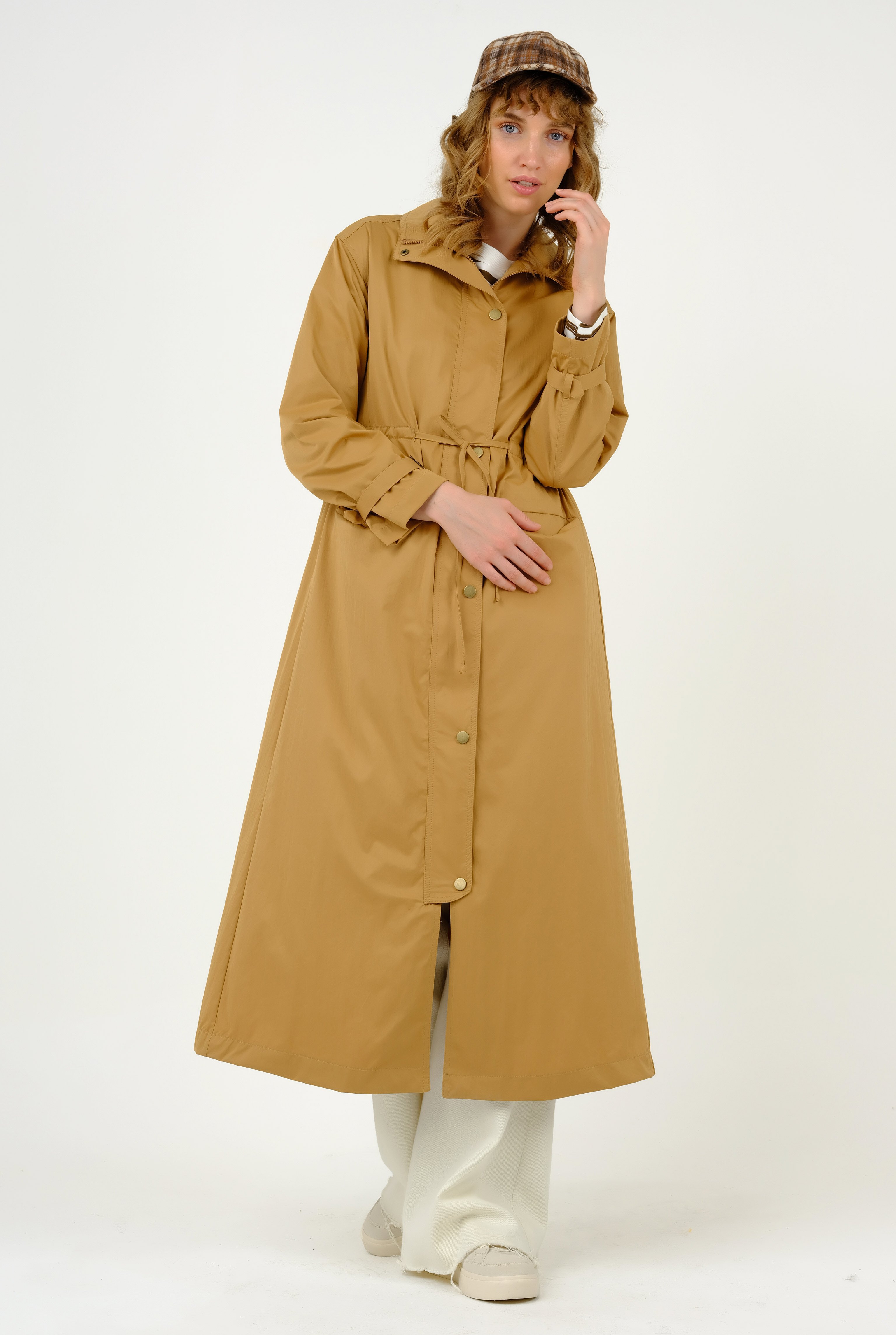 Tunnel Detailed Trench Coat Camel