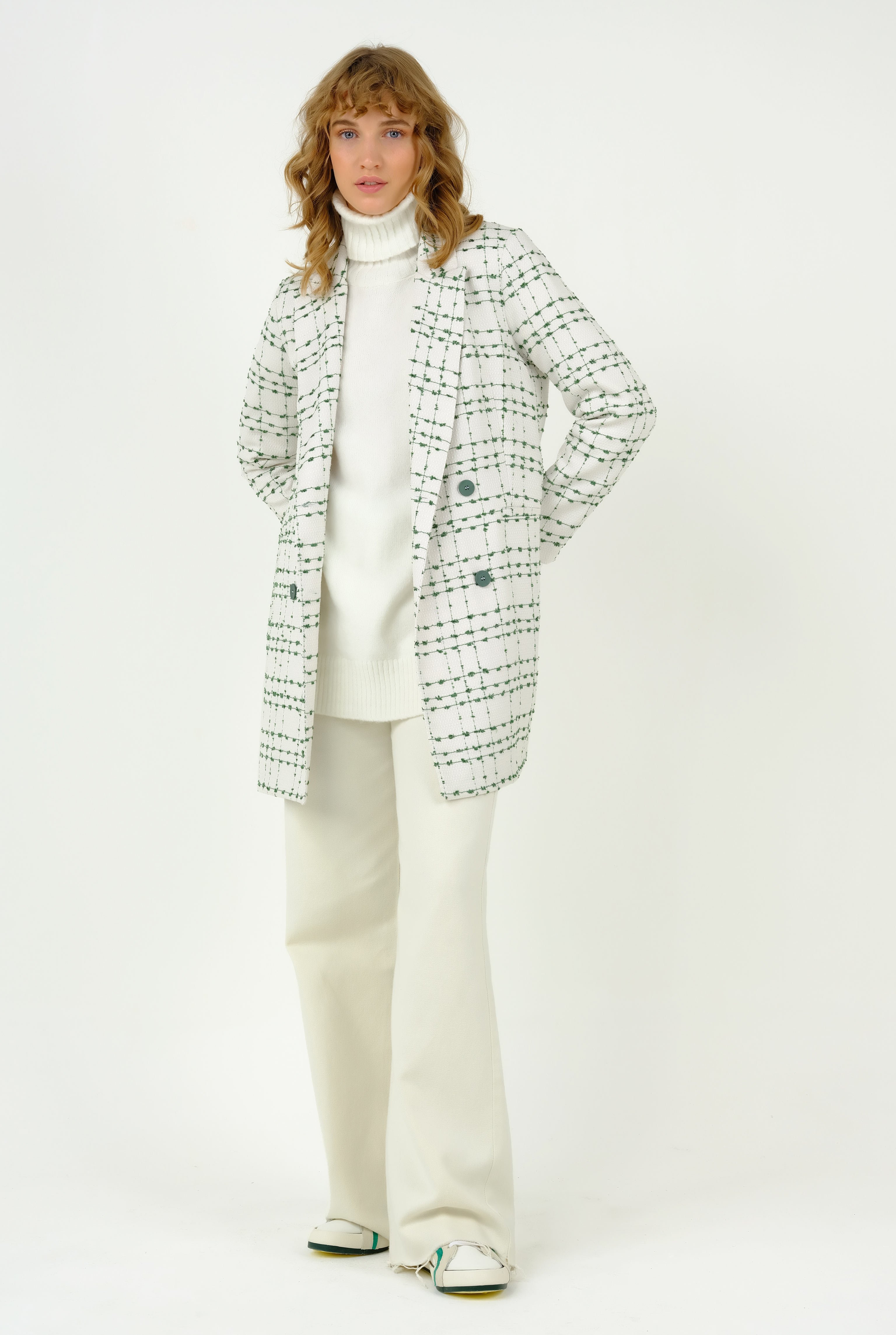 Tweed Jacket Green-Ecru 