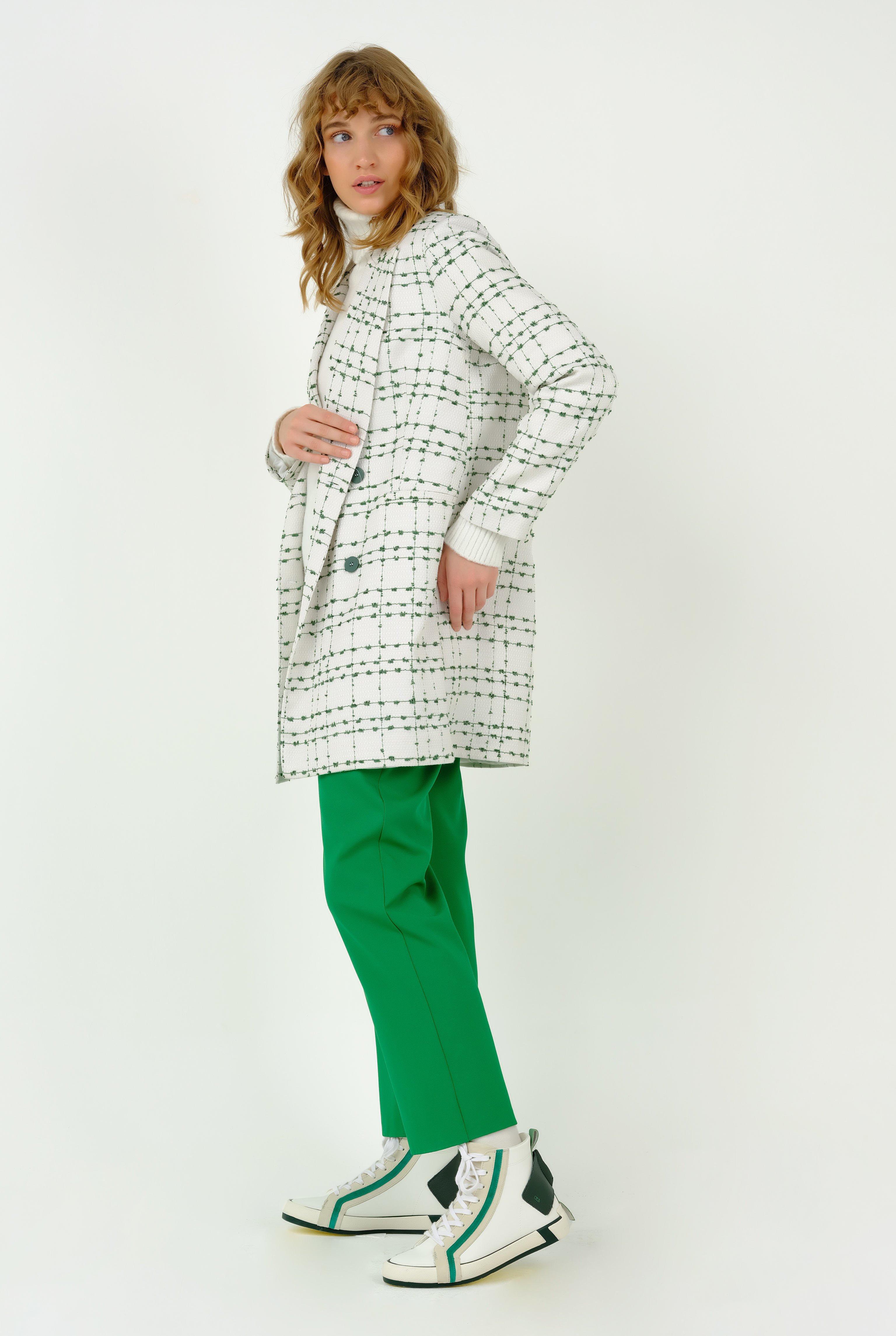 Tweed Jacket Green-Ecru 