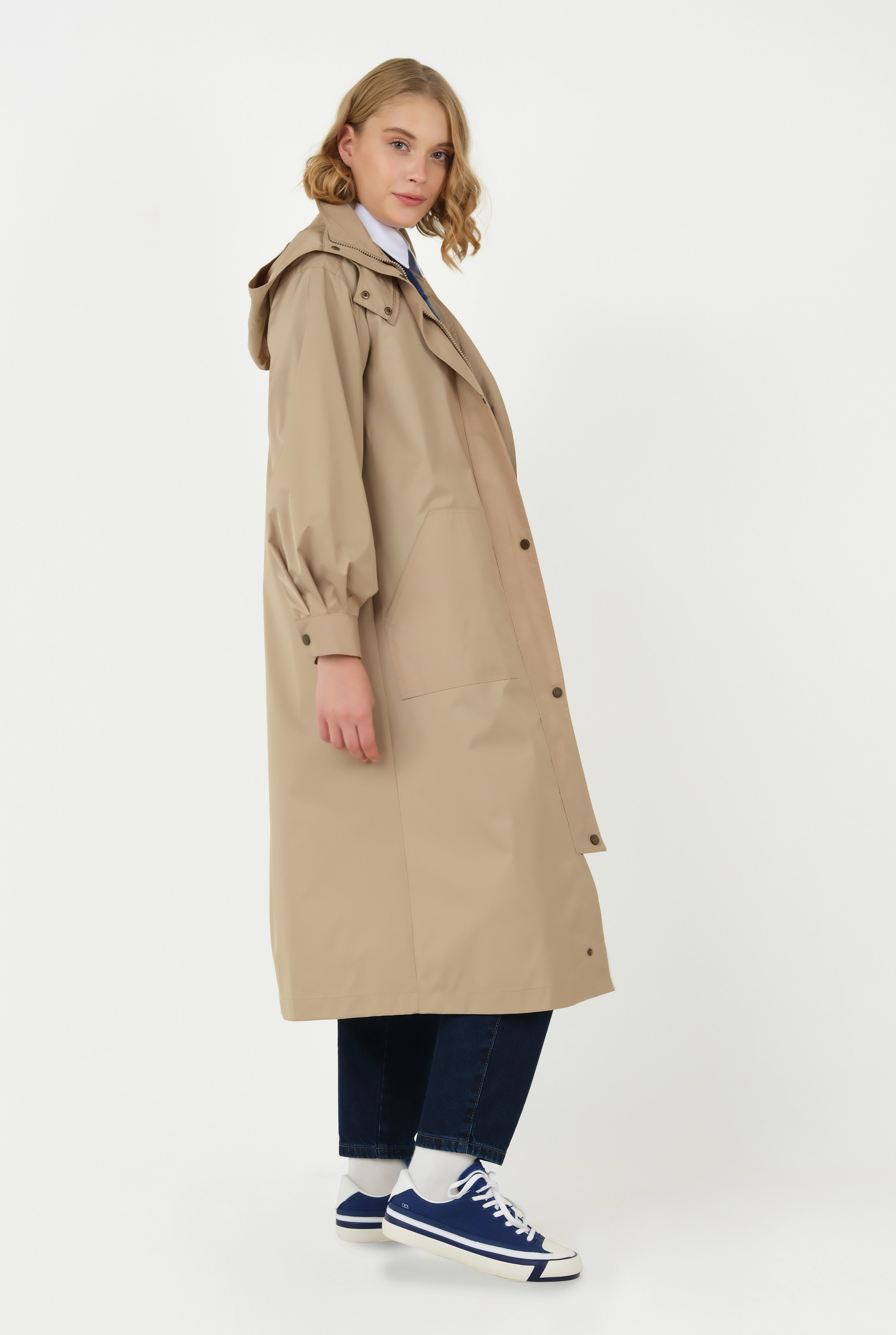 Sport Stitched Trench Coat Stone