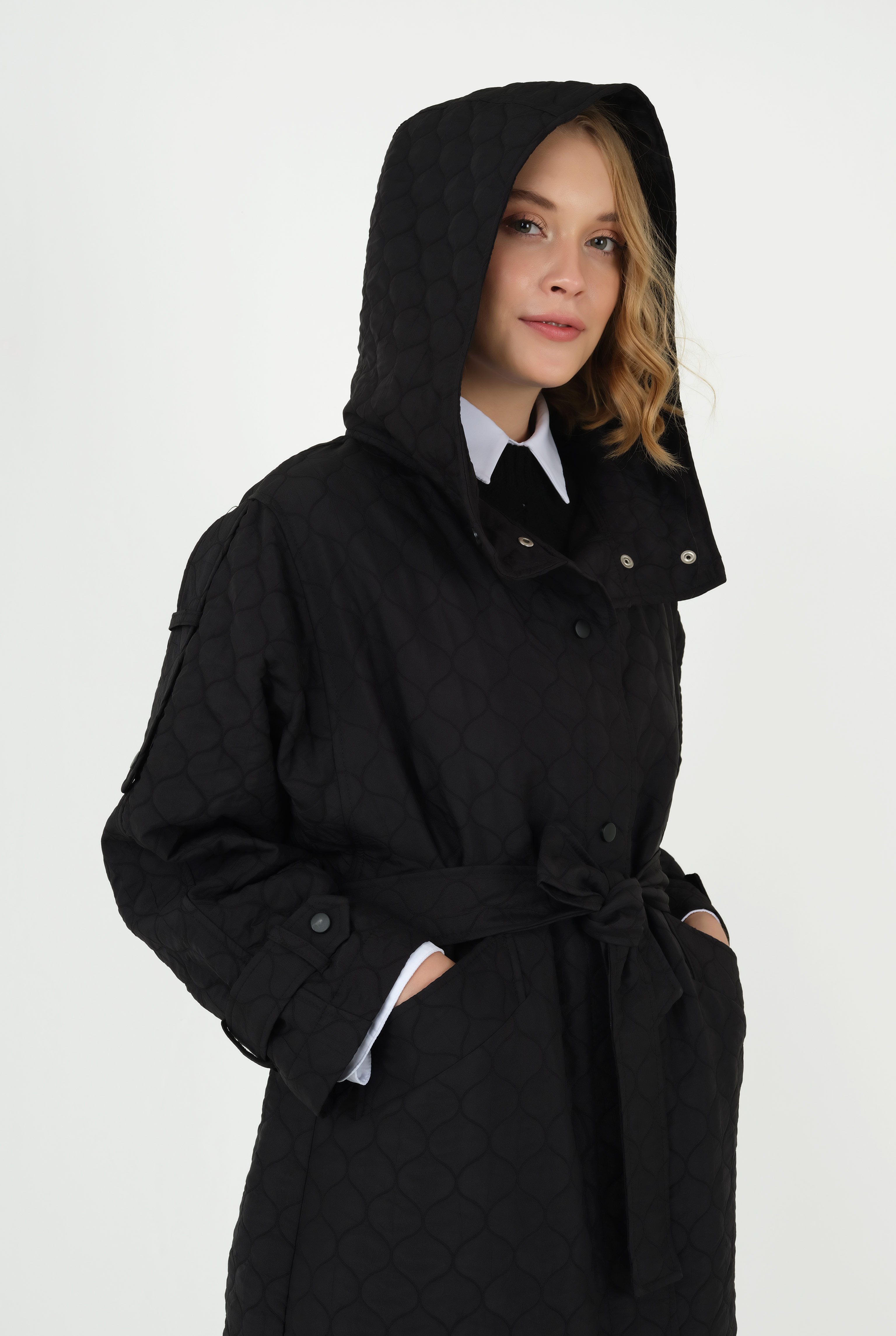 Quilted Rain Coat Black 