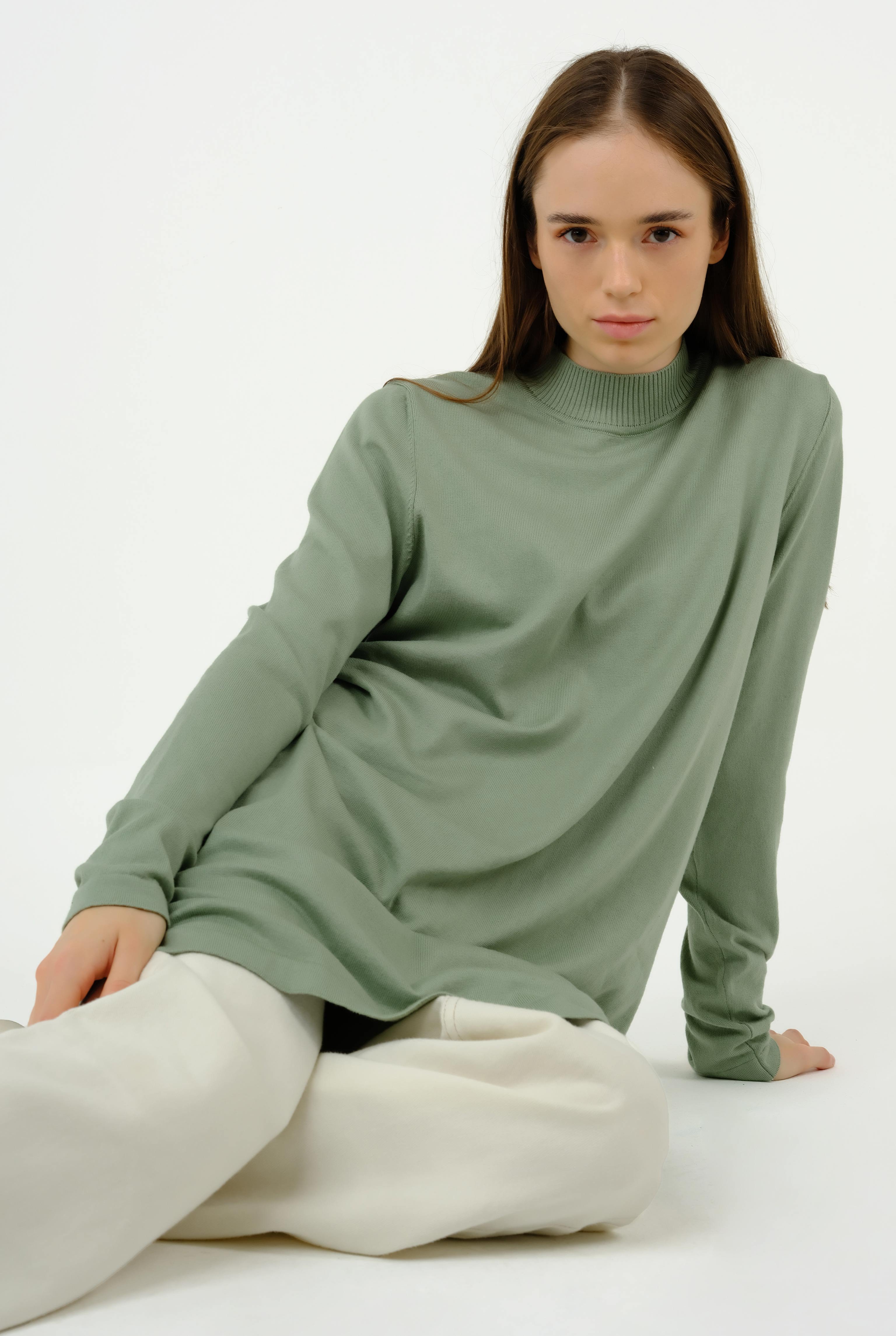 Knit Tunic Almond Green