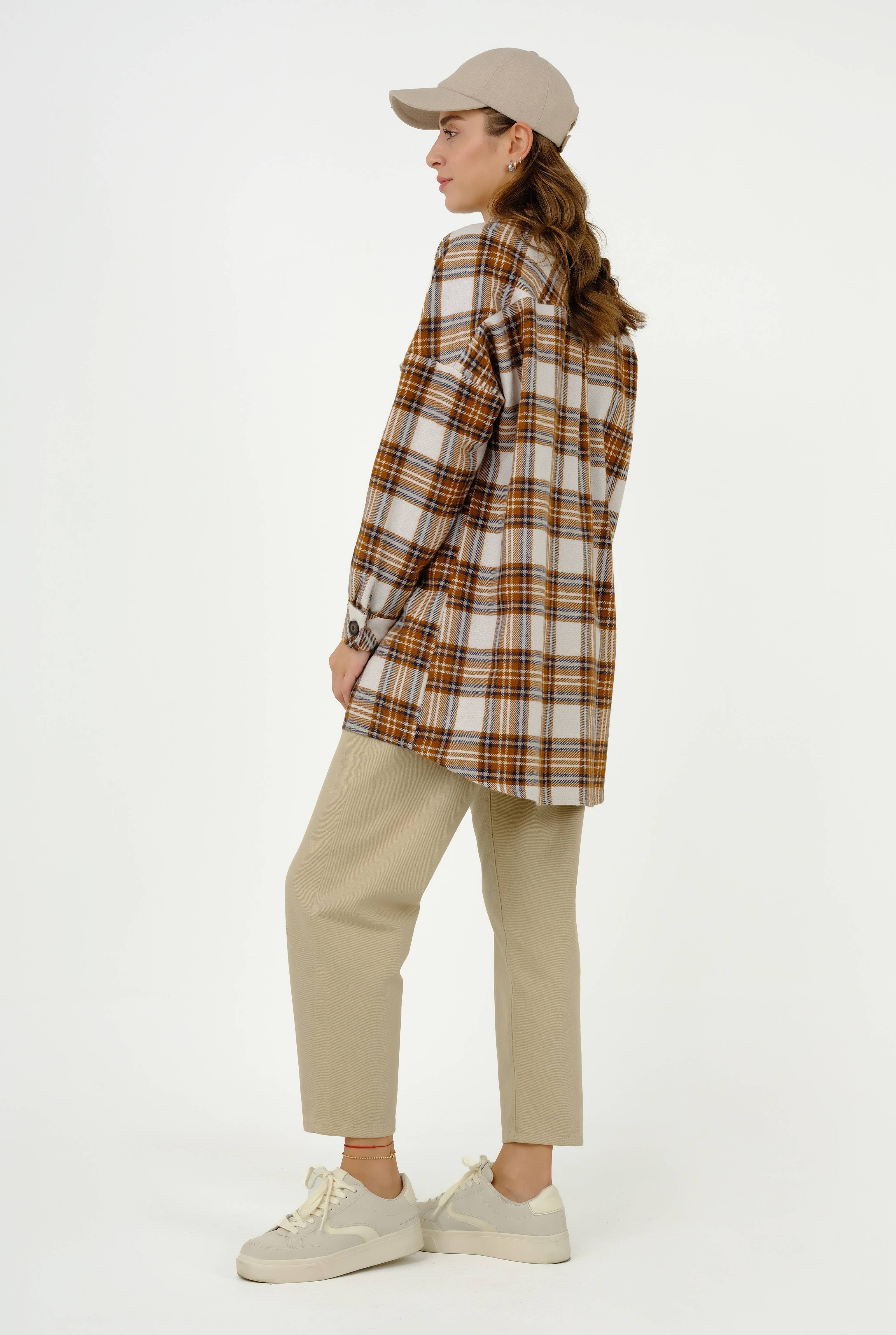 Flannel Shirt Short Brown 