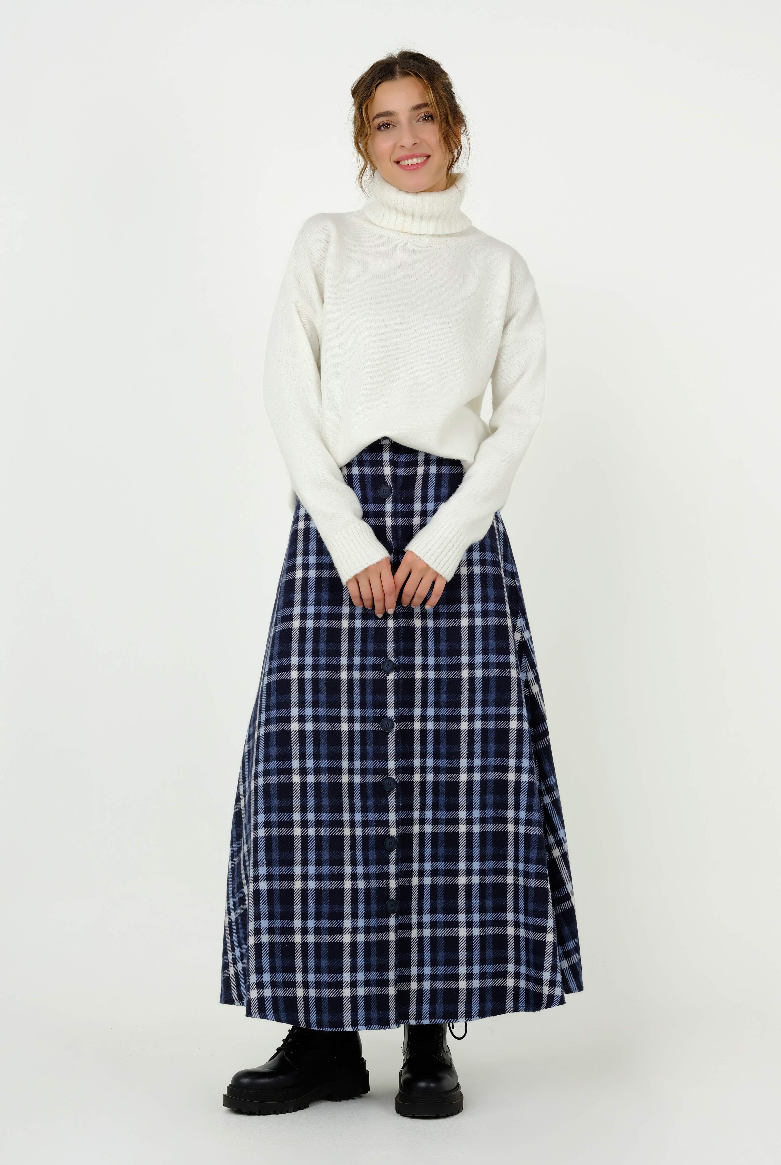 Checkered Skirt Blue 