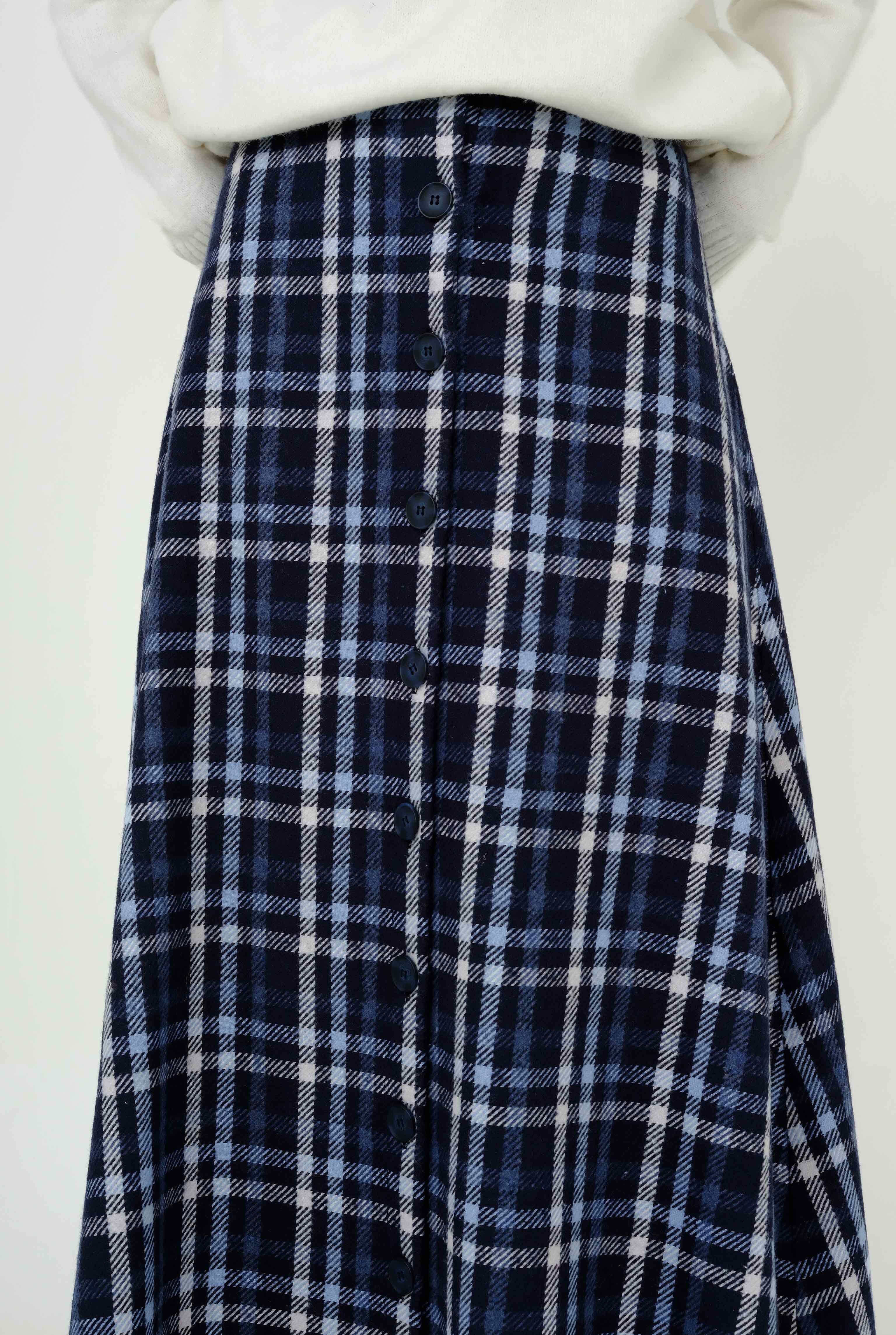 Checkered Skirt Blue 