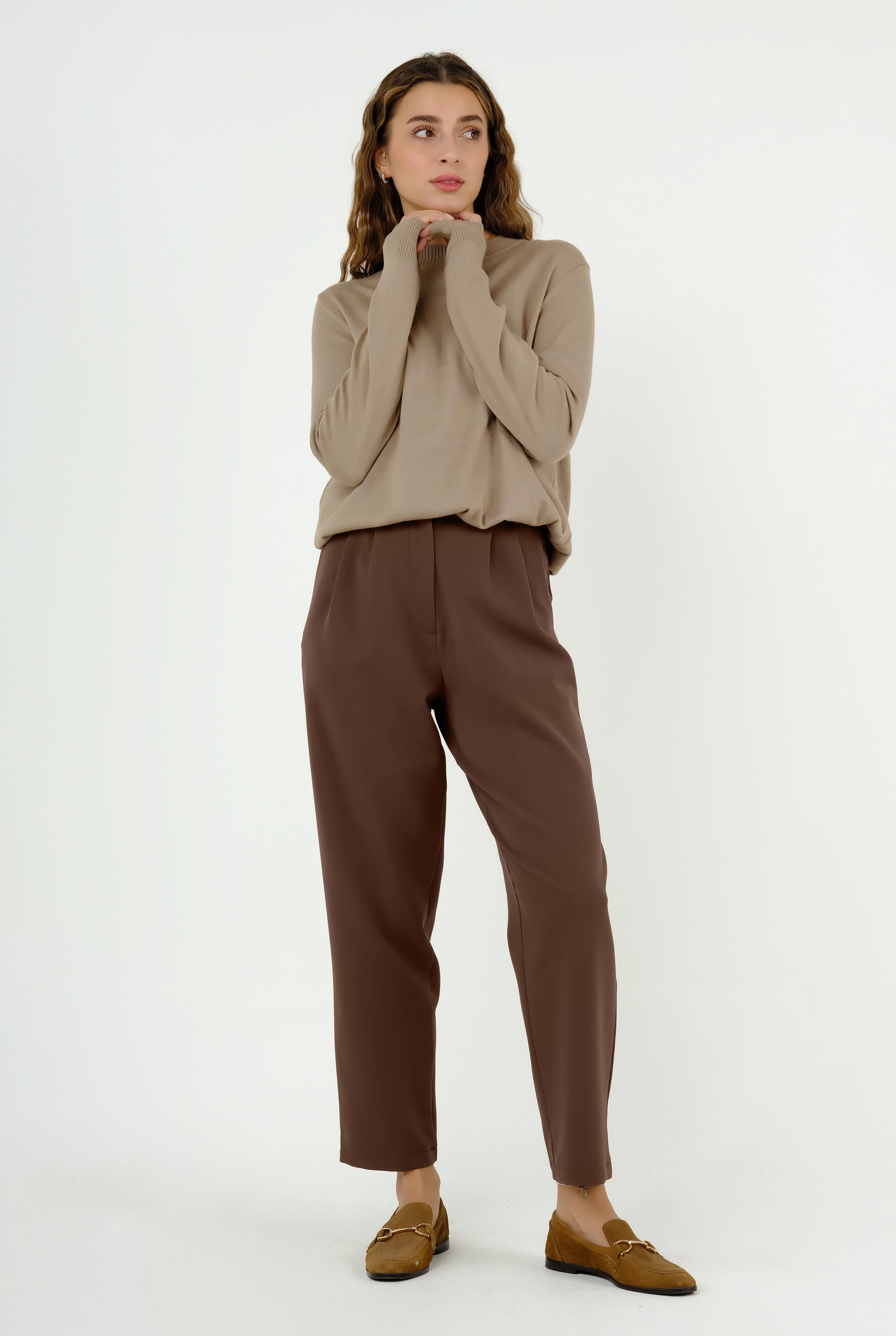 Carrot Fit Trouser Brown 