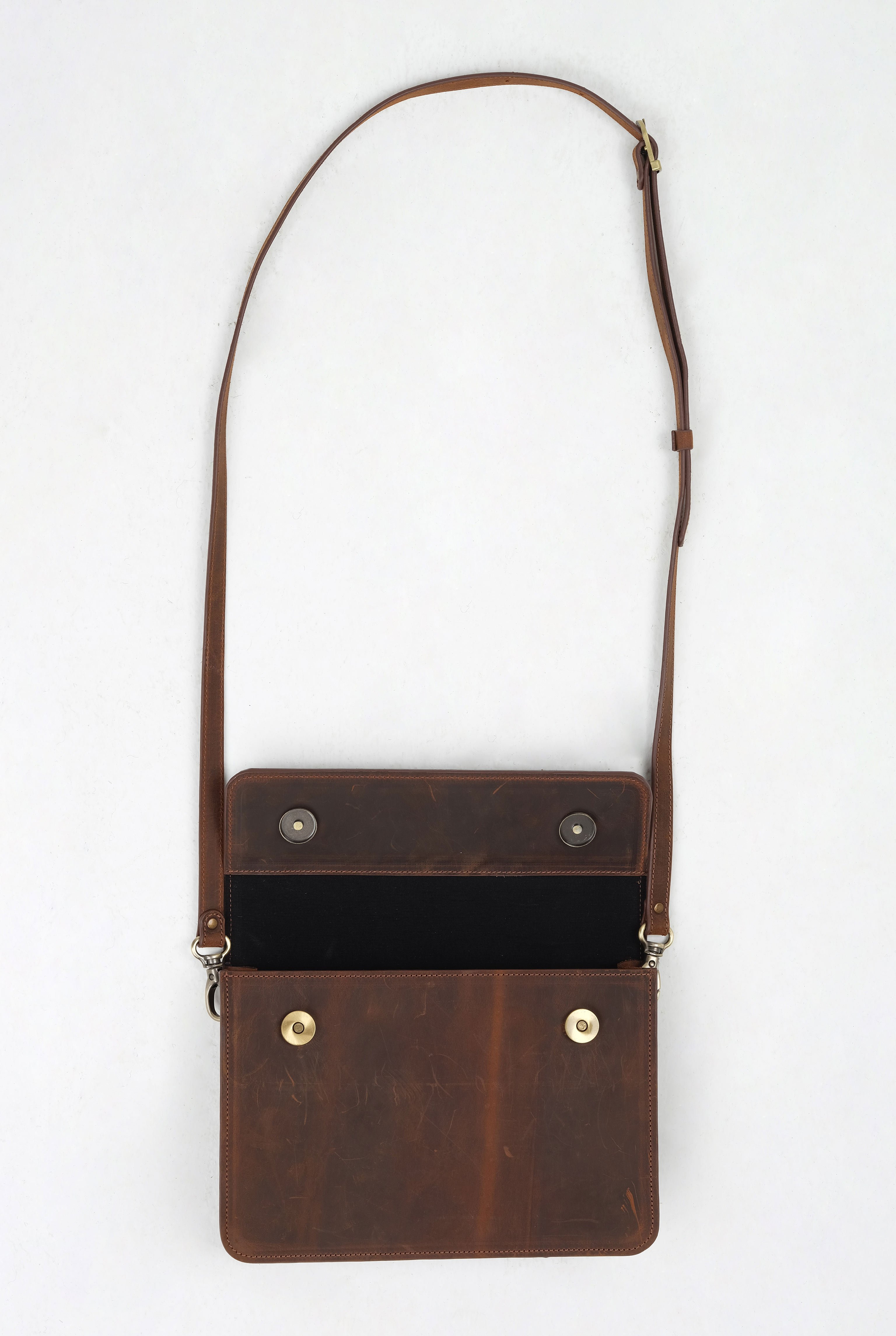 Covered Leather Bag Brown 