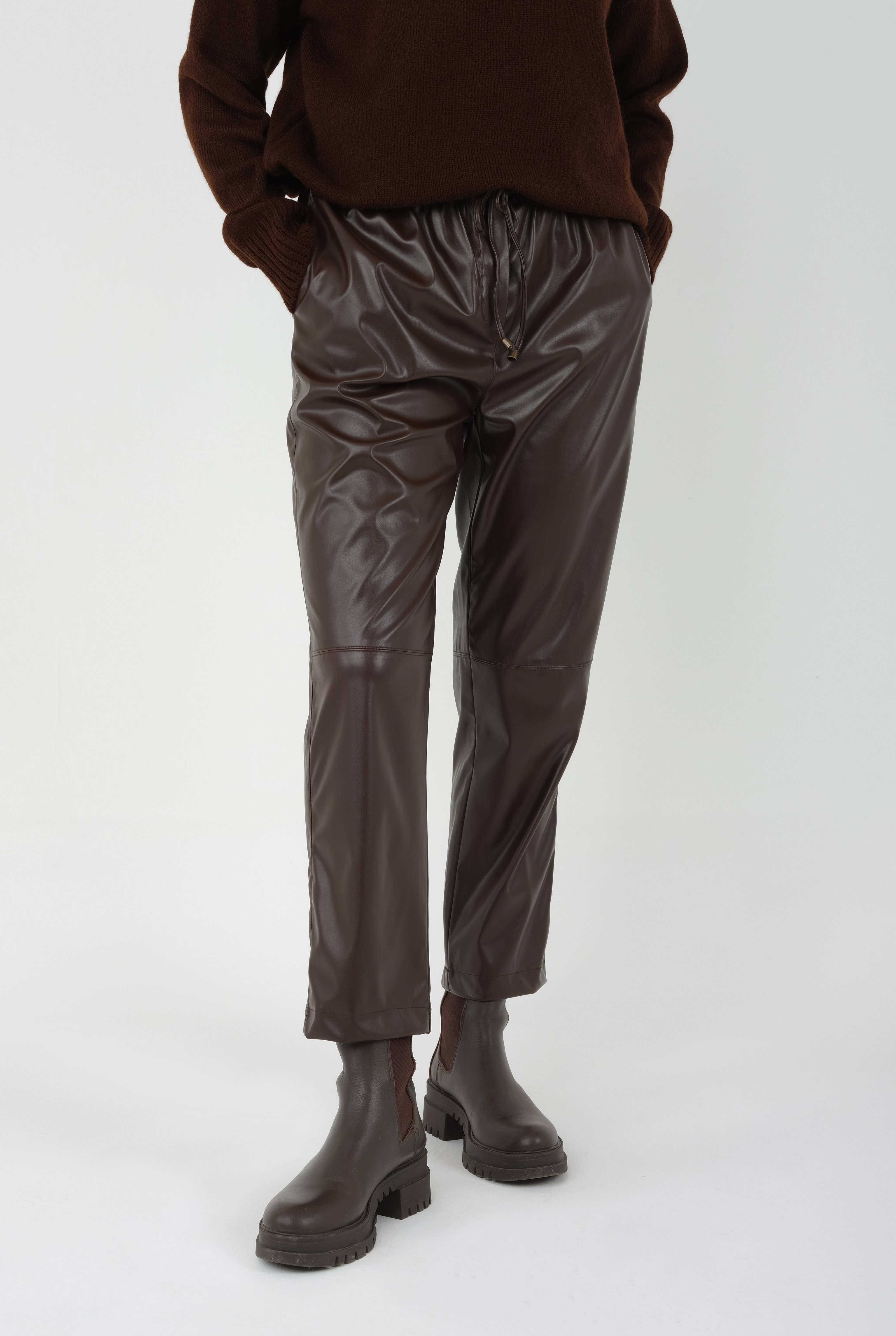 Leather Trousers Brown 
