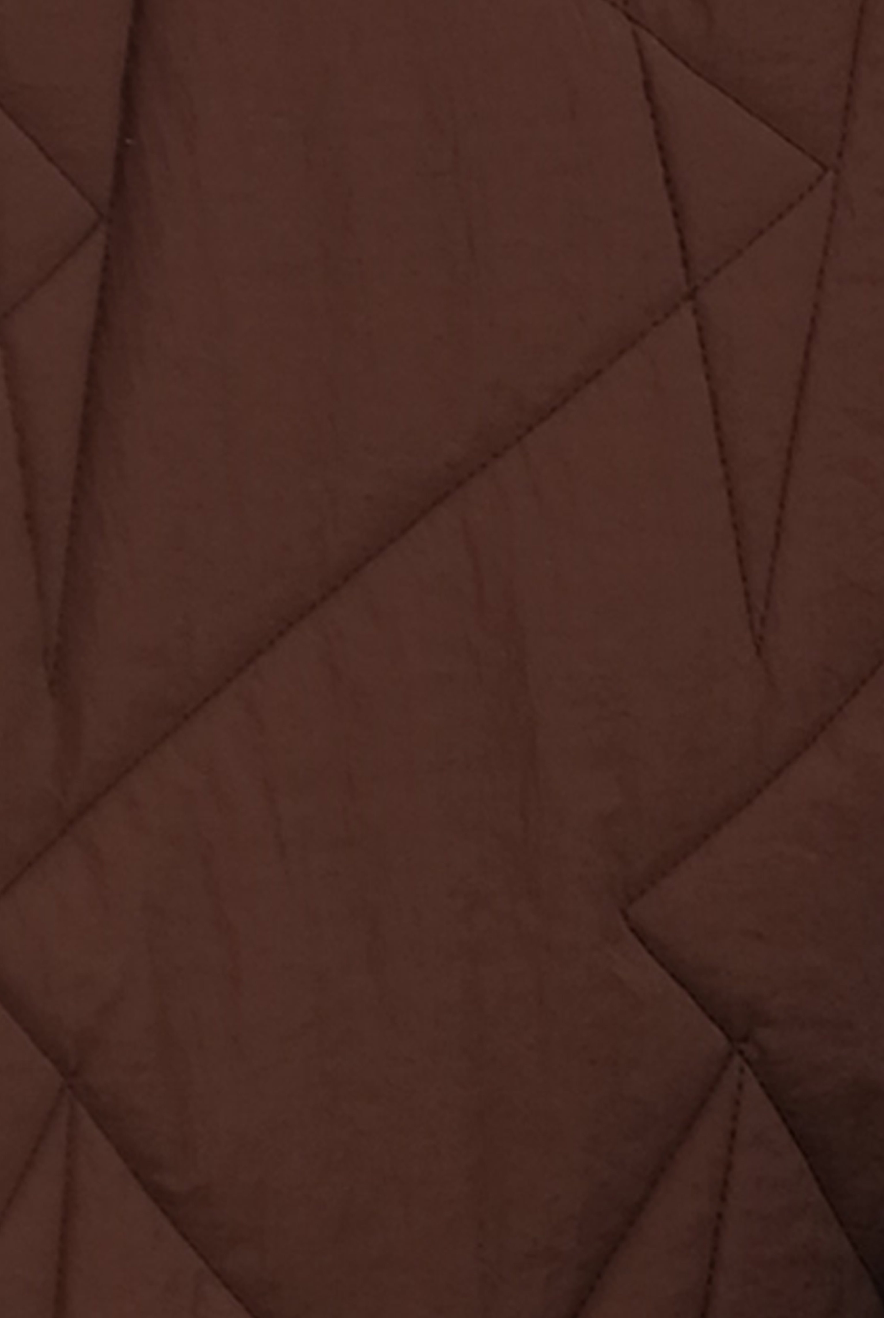 Asymmetric Patterned Quilted Coat Brown 