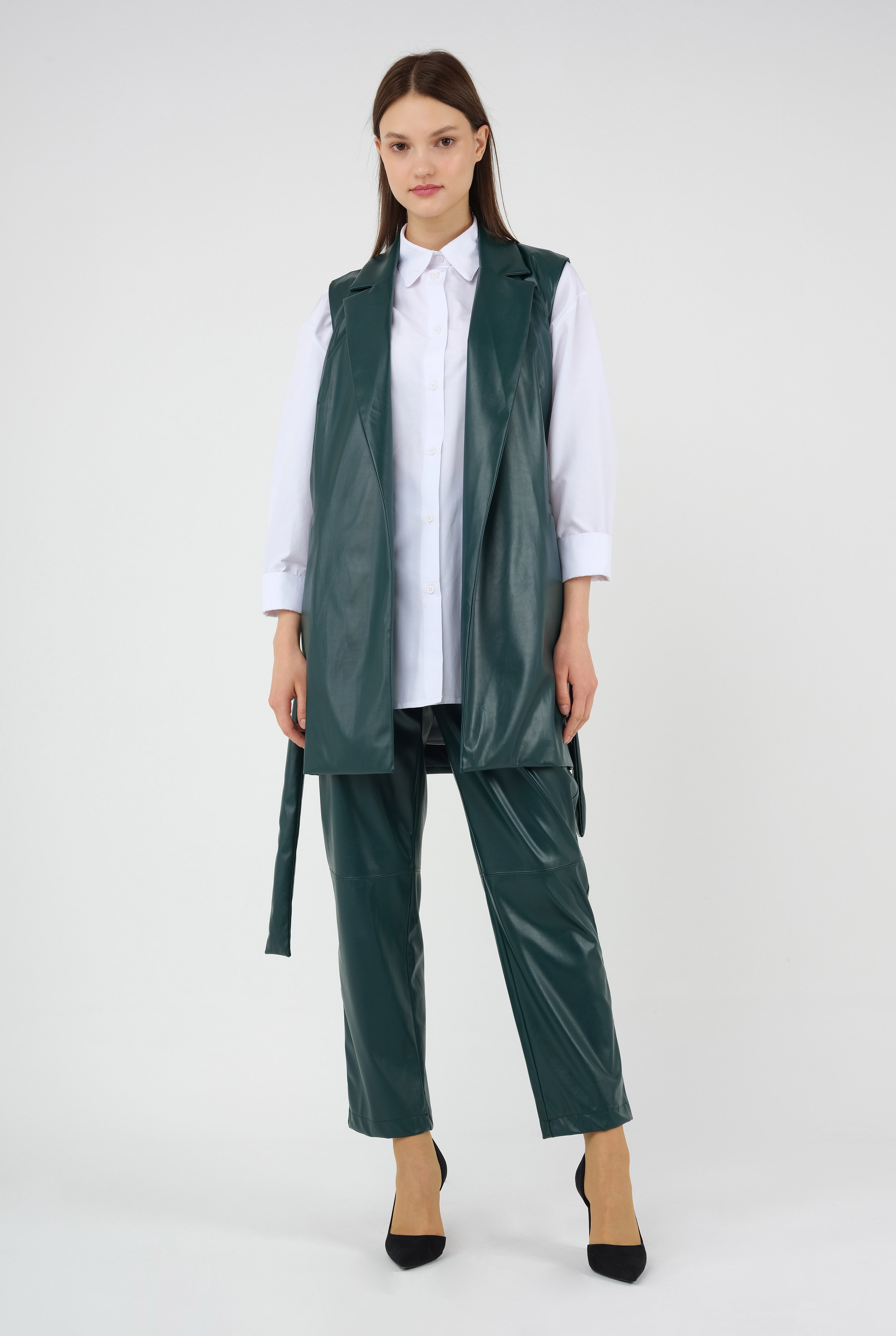 Leather Vest Green 