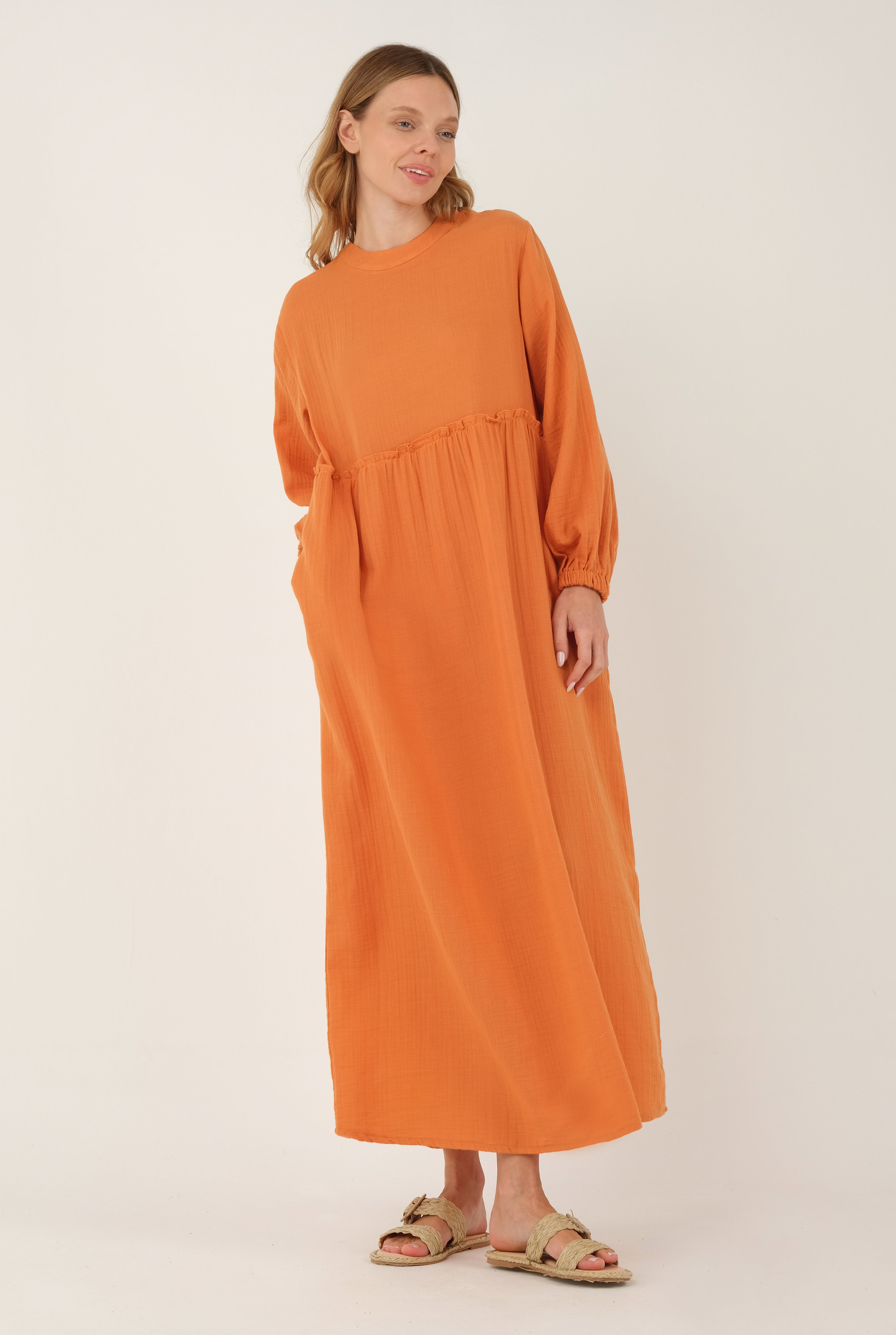 Muslin Dress Orange 