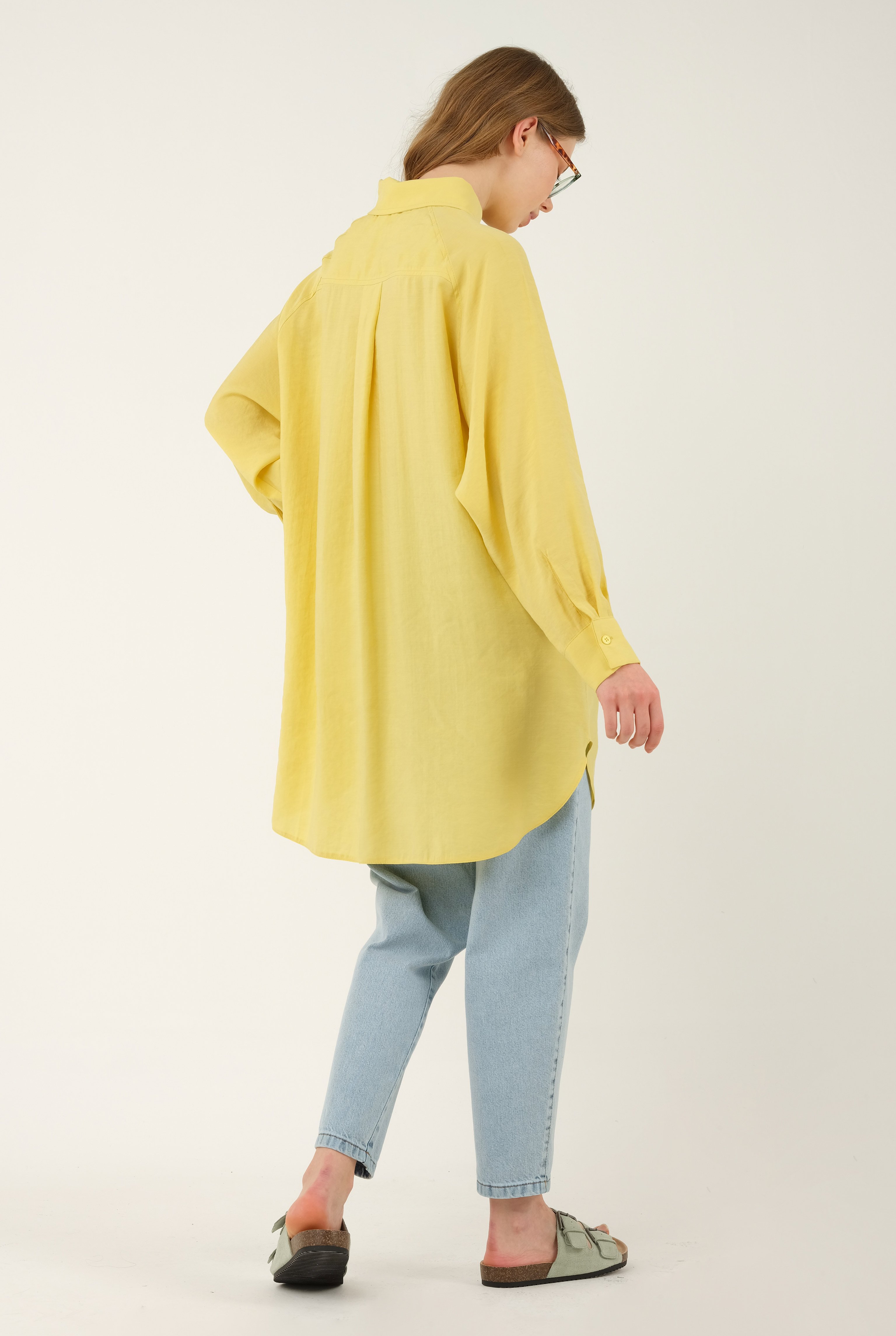 Raglan Sleeve Modal Shirt Pastel Yellow 