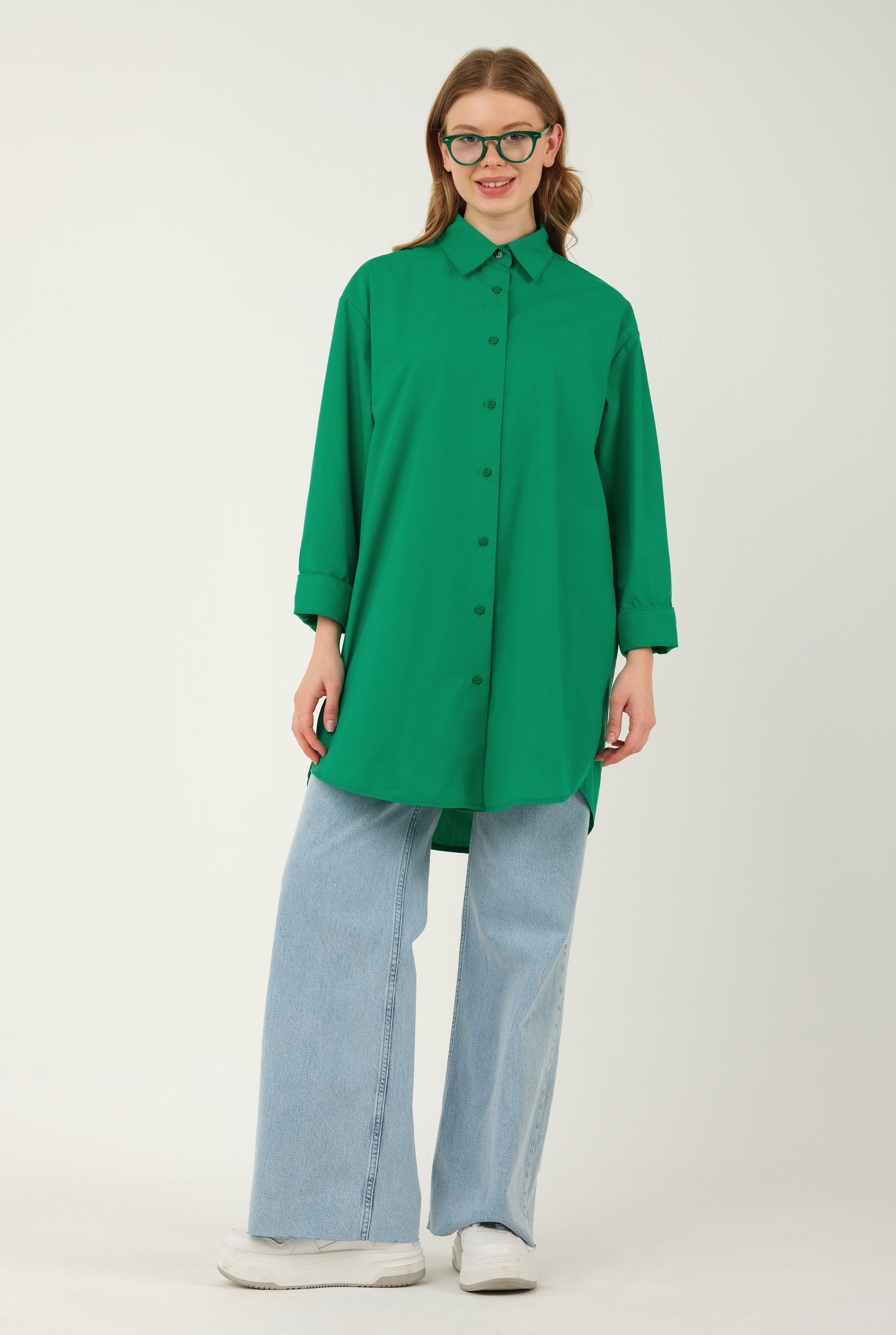 Poplin Shirt 90 cm Green