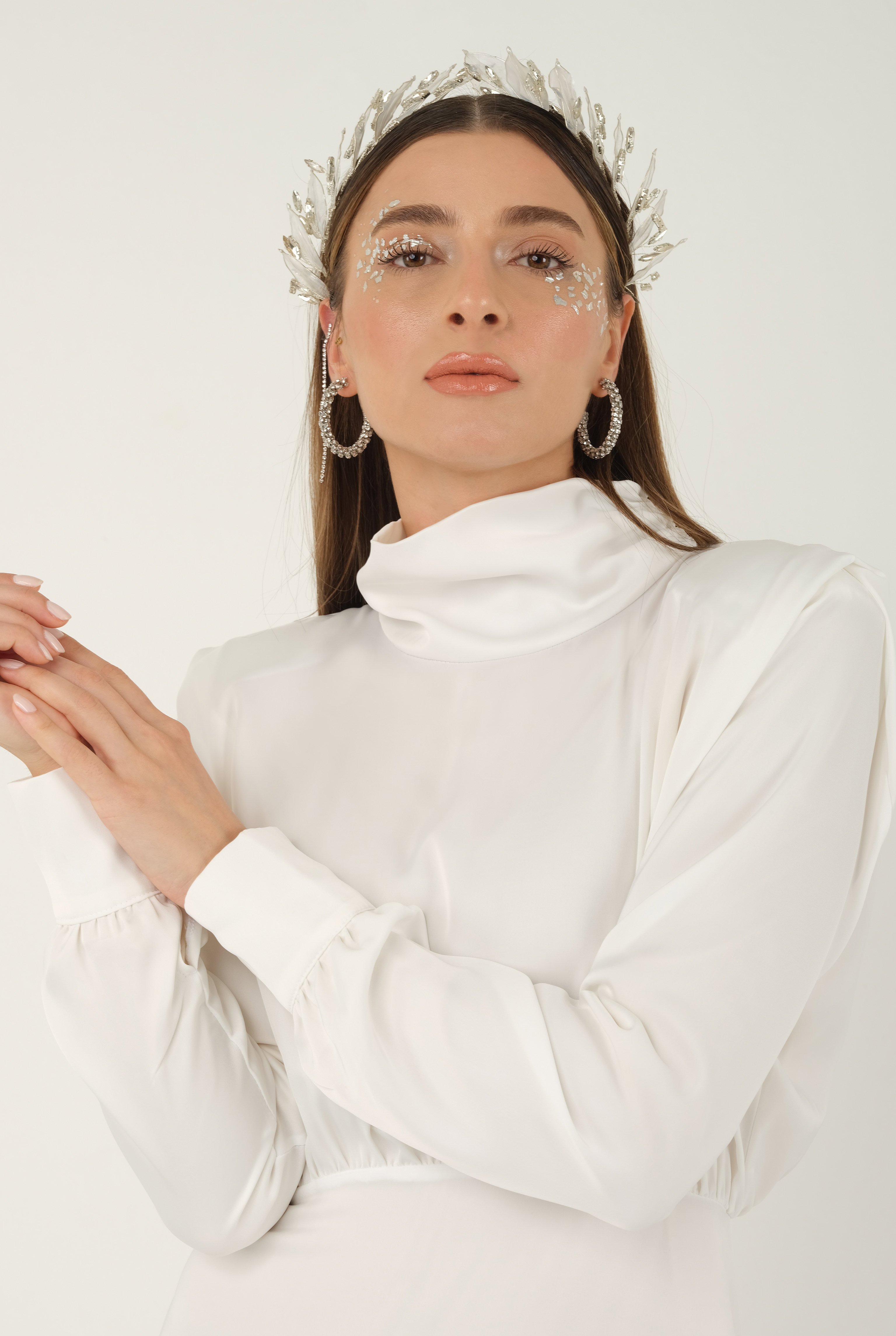 Sedef Abiye Elbise Beyaz