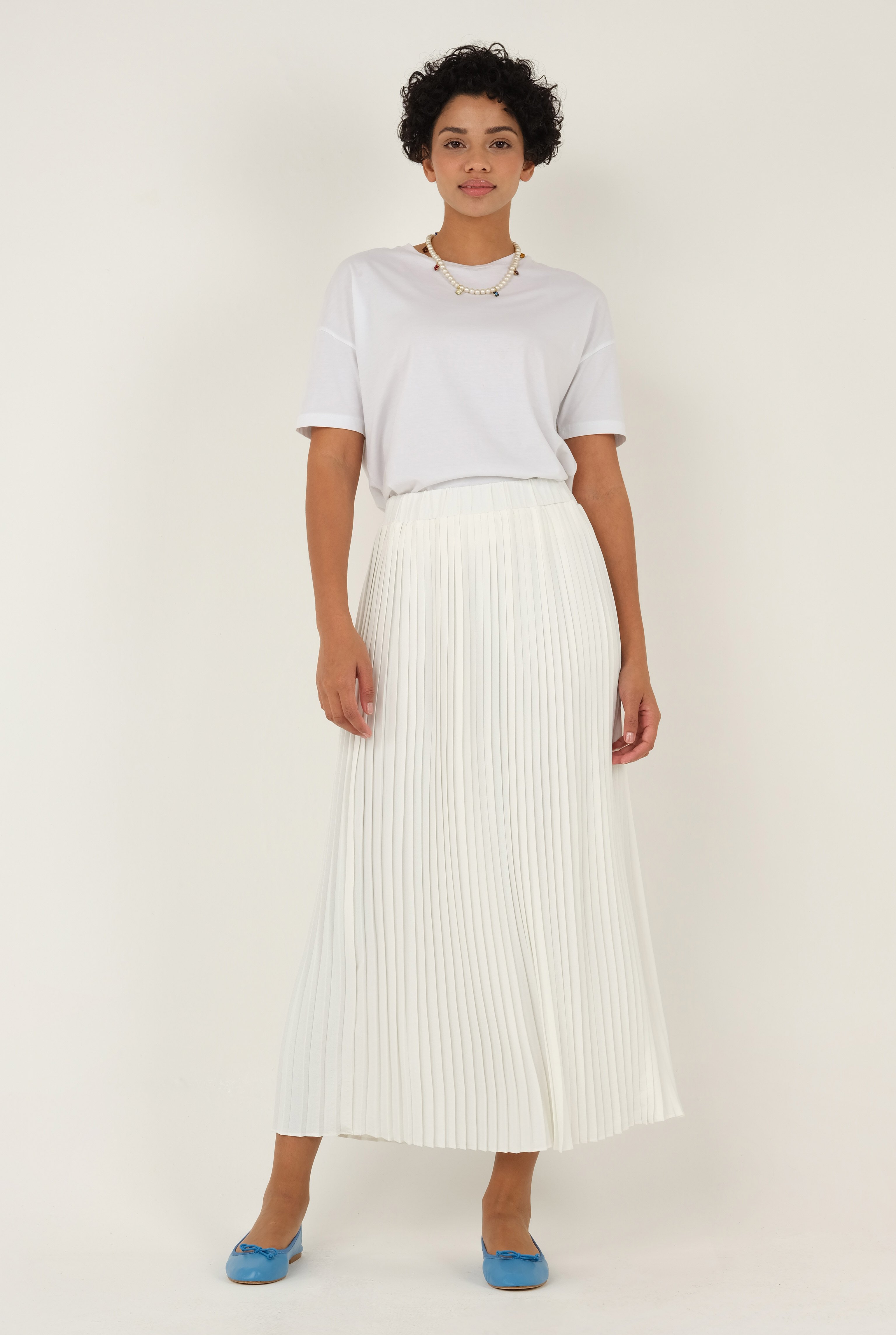 Pleated Skirt White 