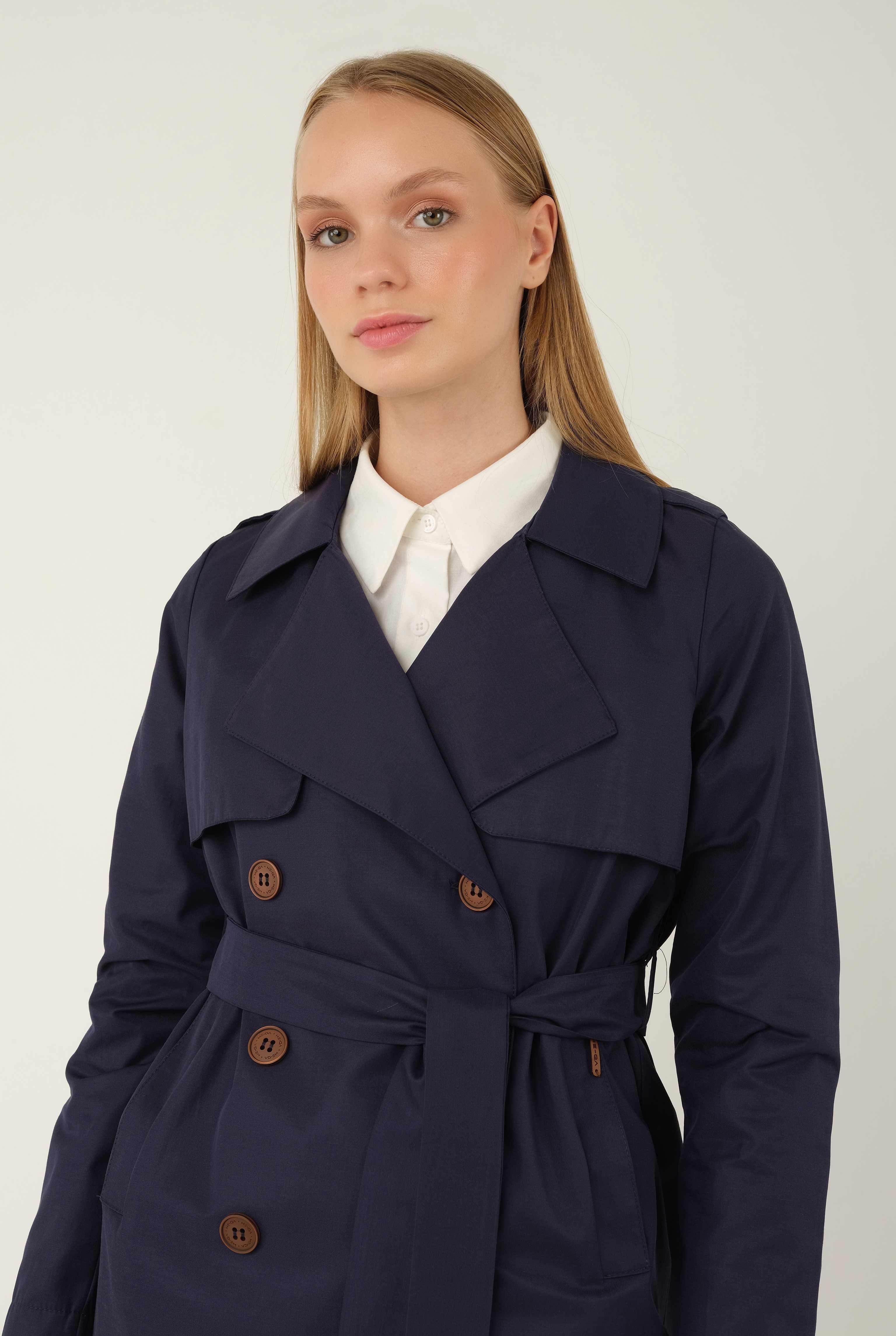 Past Trench Coat Navy Blue 